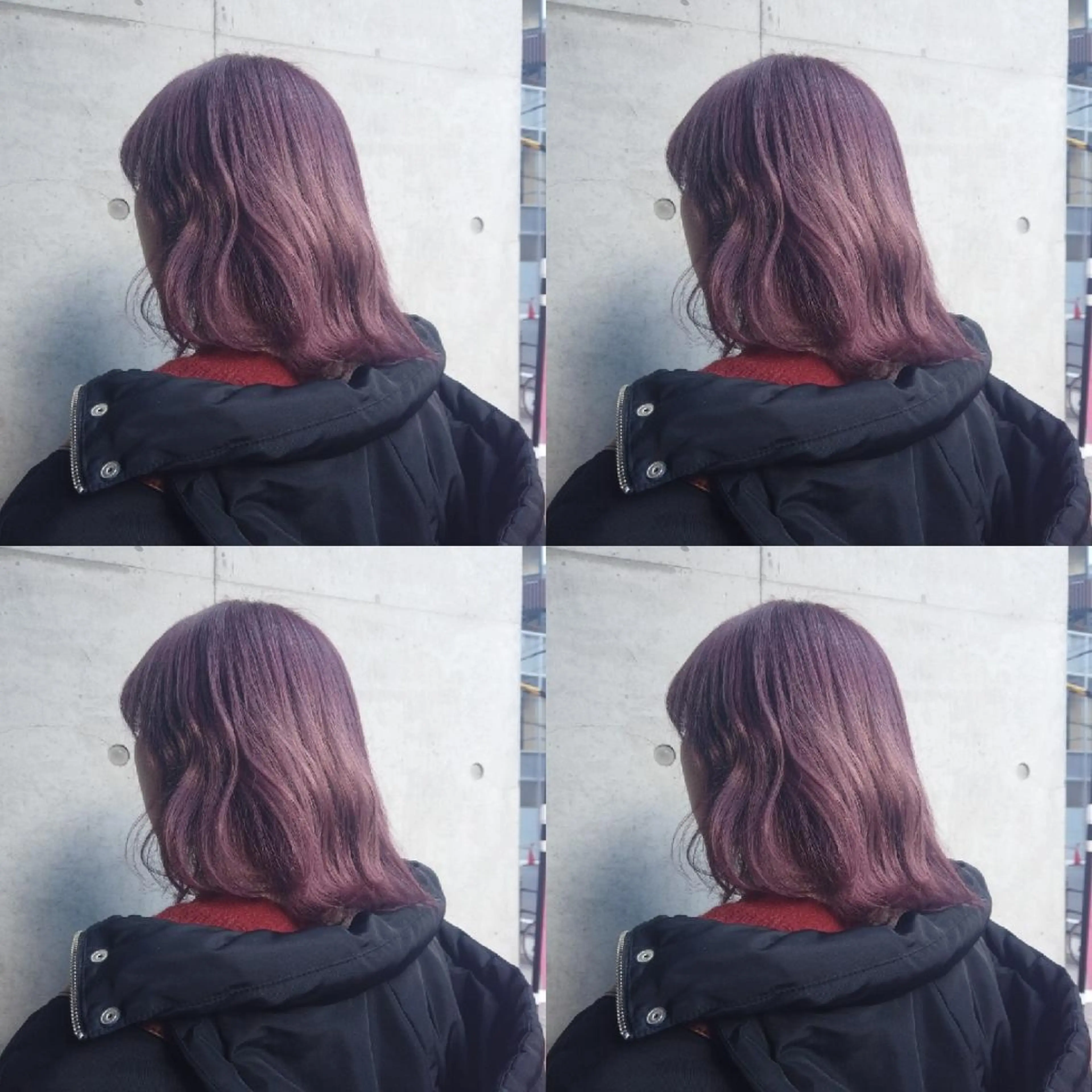 セミロング カラー ヘアアレンジ ピンクカラー ピンクパープル パープルカラー 竹内啓太 ボブのヘアスタイル