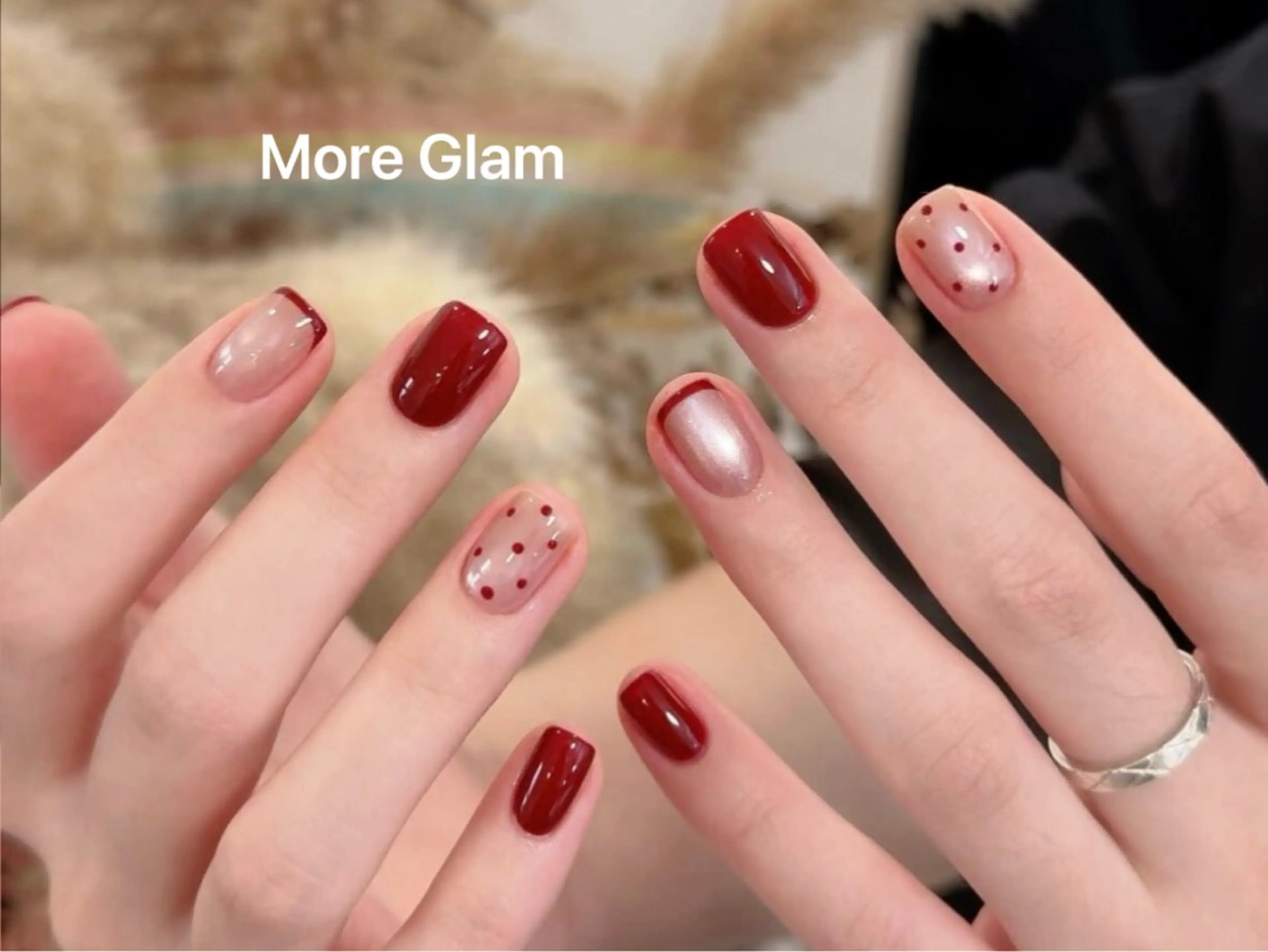 ネイル オーロラネイル カジュアル 長さ出し フレンチネイル ジェルネイル MoriseNail Jr研修💜イシダのネイルデザイン