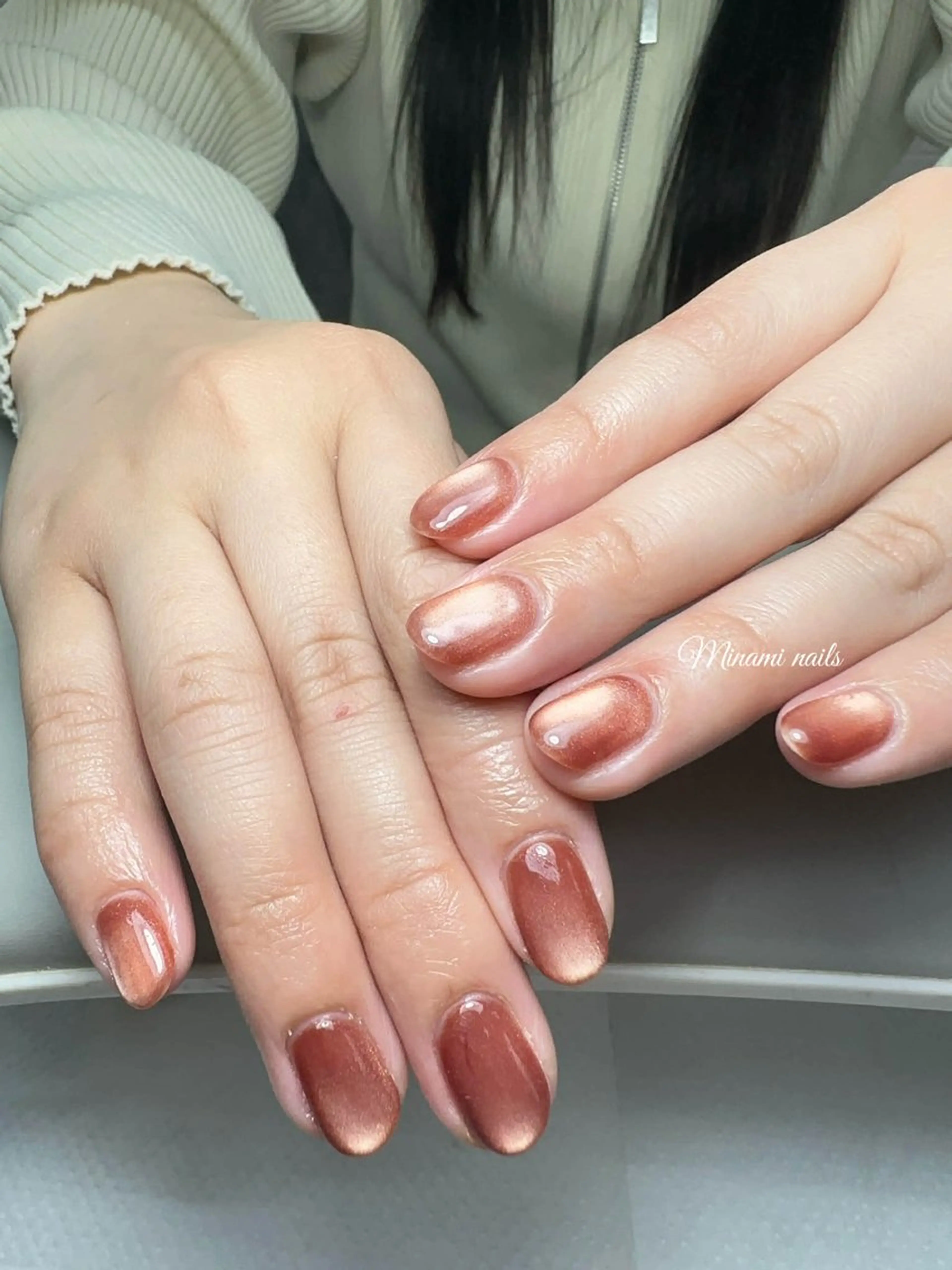 ネイル アートネイル オーロラネイル ガーリー キラキラネイル 韓国ネイル ハンドネイル Minami Nailsのネイルデザイン