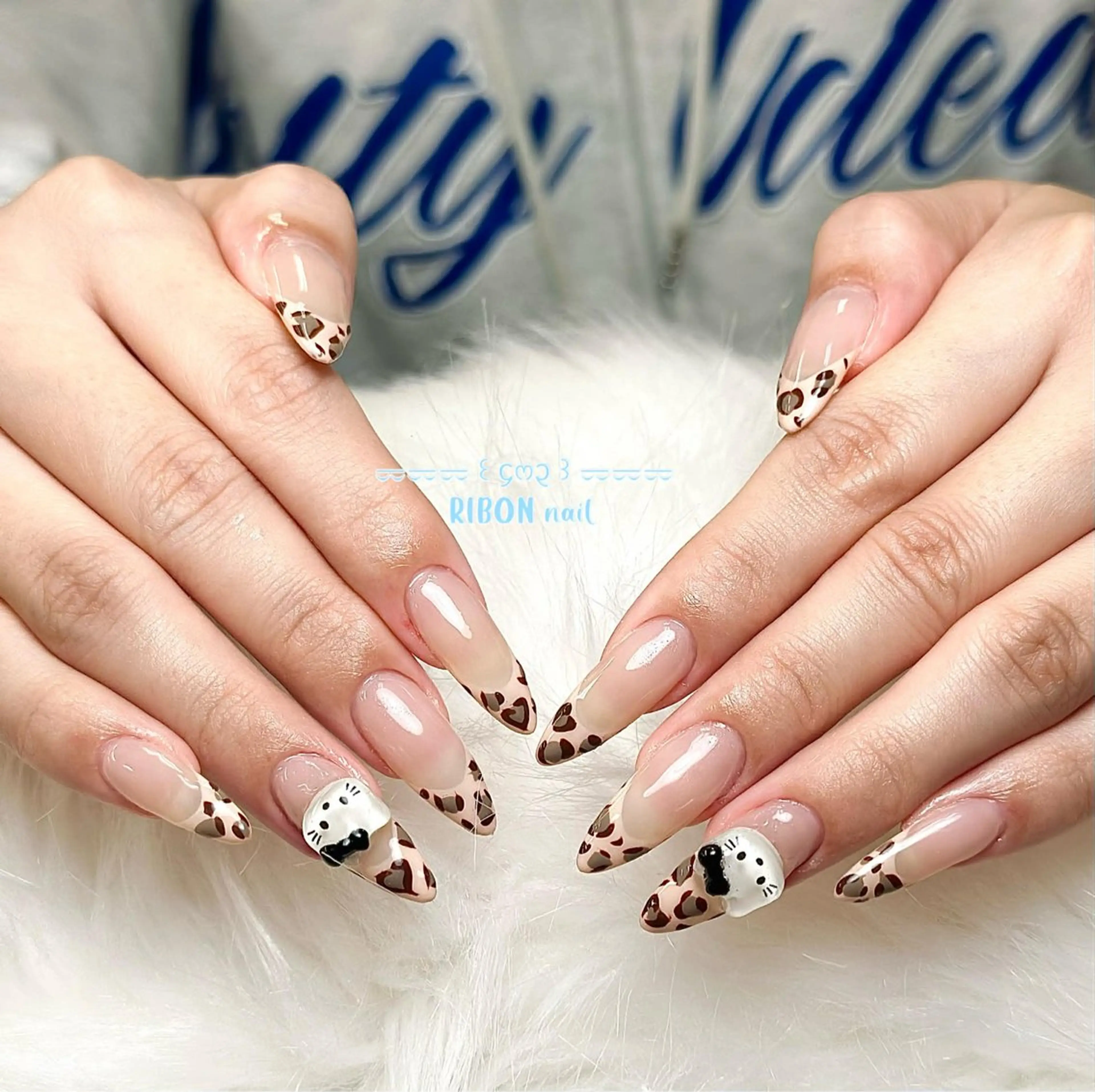ネイル チークネイル 長さ出し フレンチネイル ジェルネイル グラデーション ハンドネイル RIBON nail salonのネイルデザイン