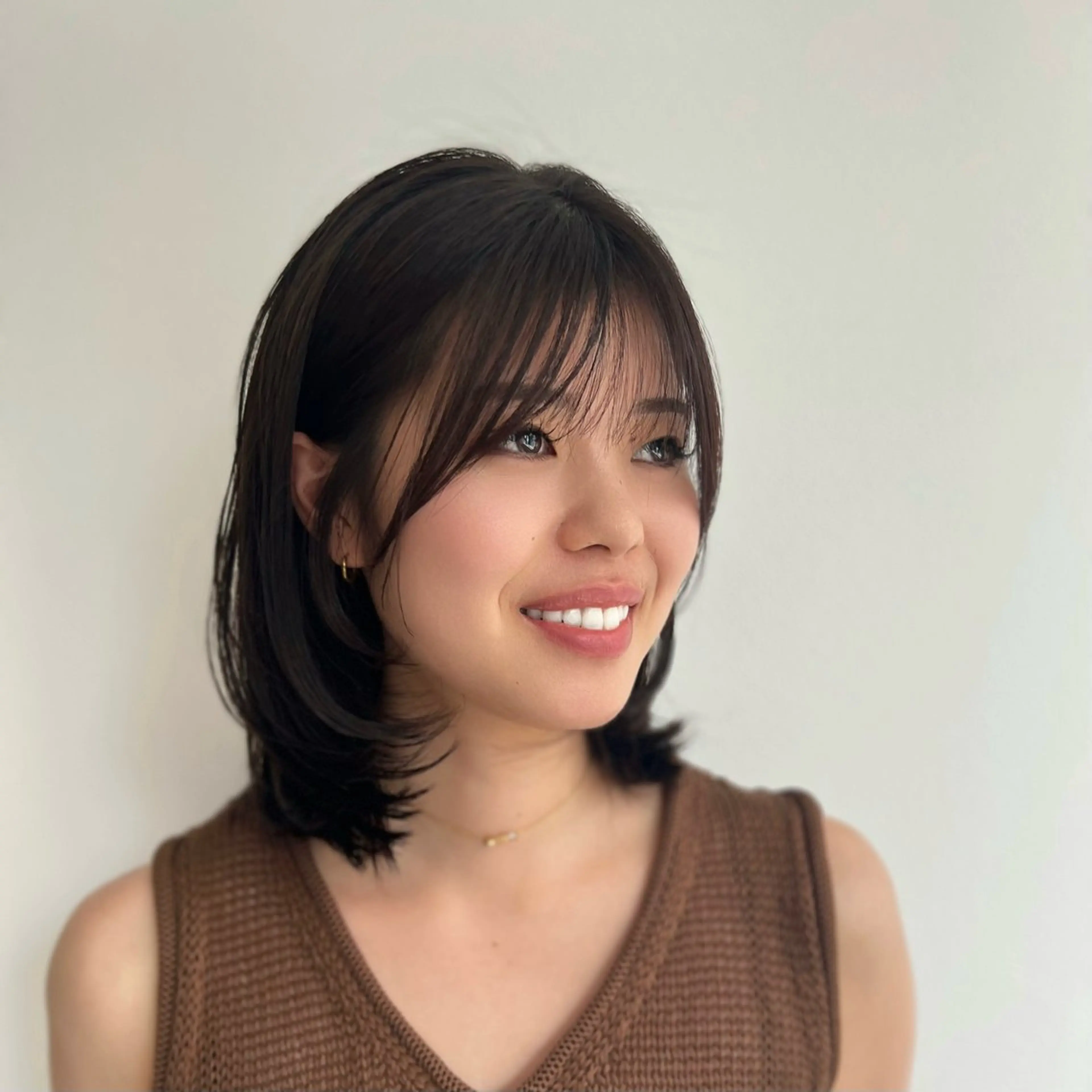 ミディアム カット 縮毛矯正 トリートメント 艶髪/髪質改善 【熊野隼人】のヘアスタイル