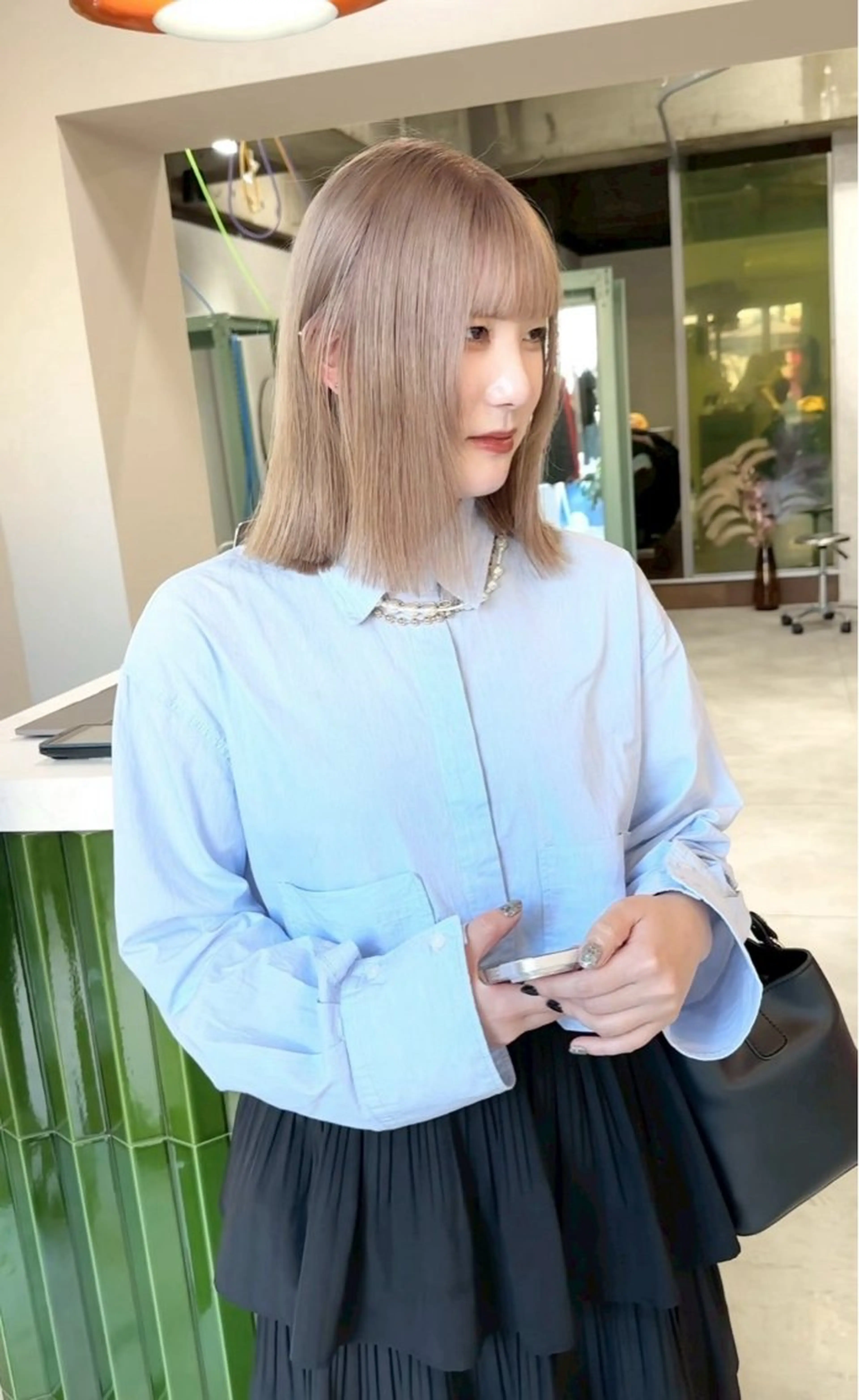 ミディアム ハイトーンカラー/ 梅田/Aikaのヘアスタイル