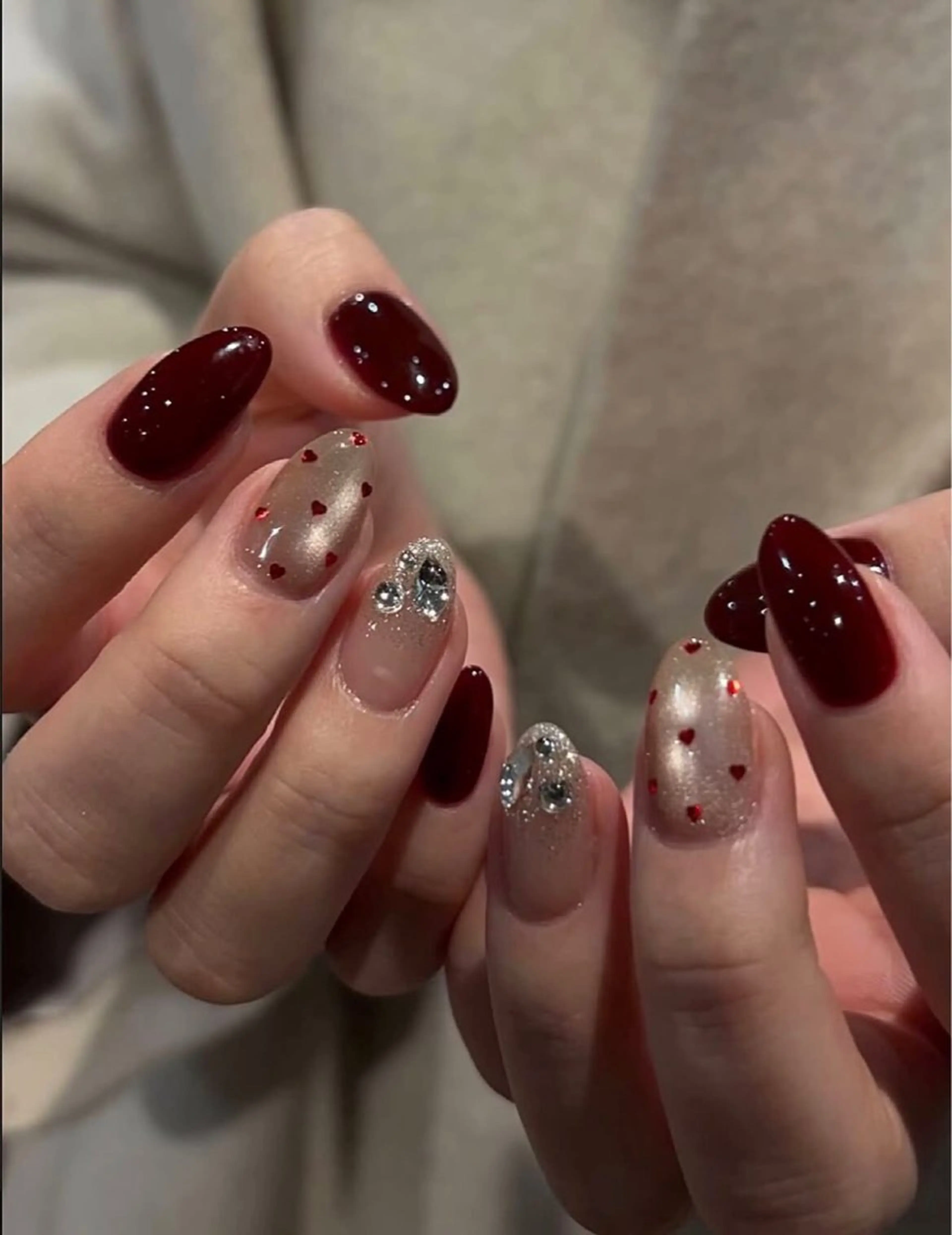 ネイル グラデーション ラメ(グリッター) マグネットネイル ミラーネイル ニュアンスネイル ハンドネイル Lumi de nailsのネイルデザイン