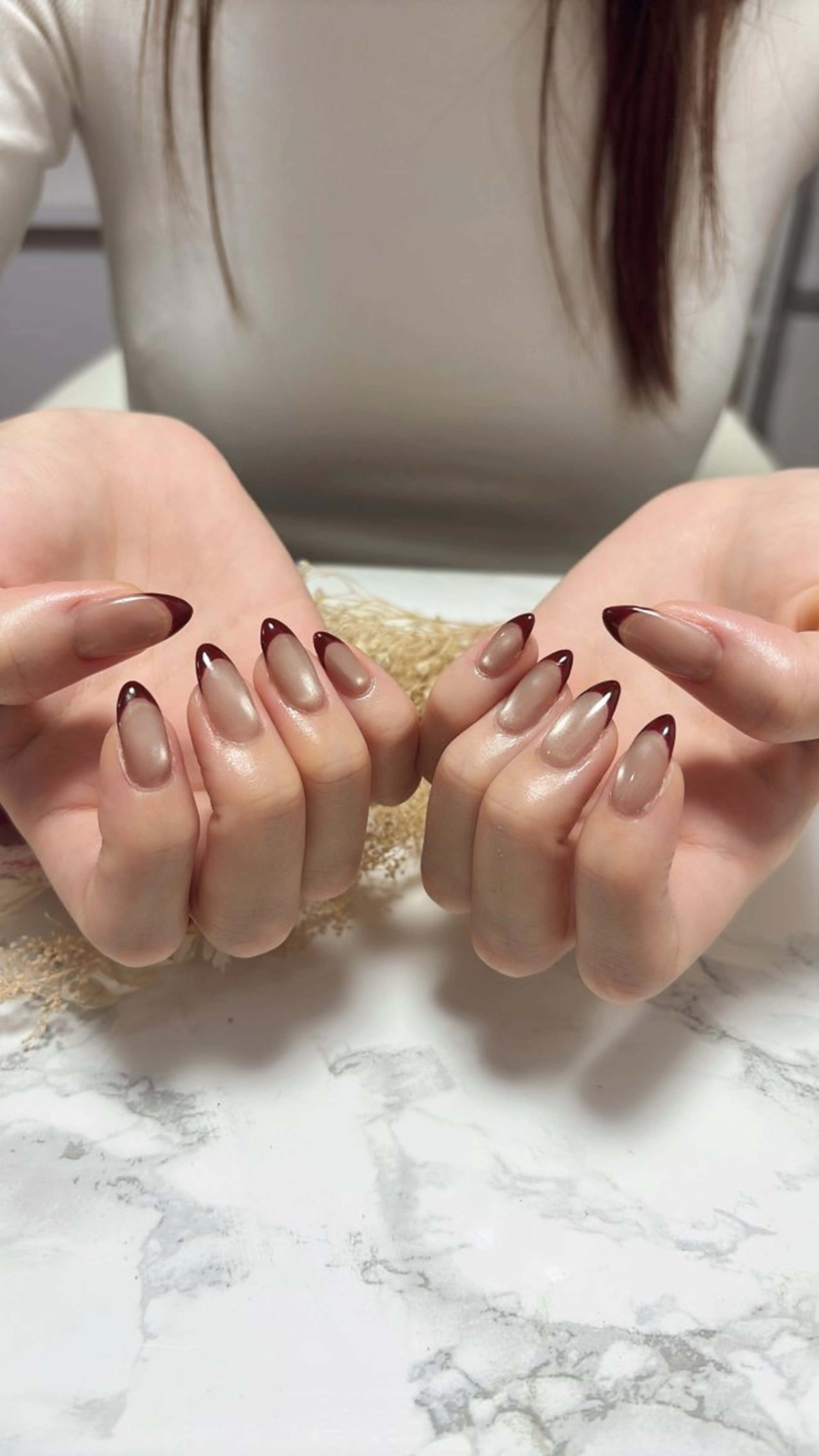 ネイル ハンドネイル はな💎ネイル ワンホン、長さ出しのネイルデザイン