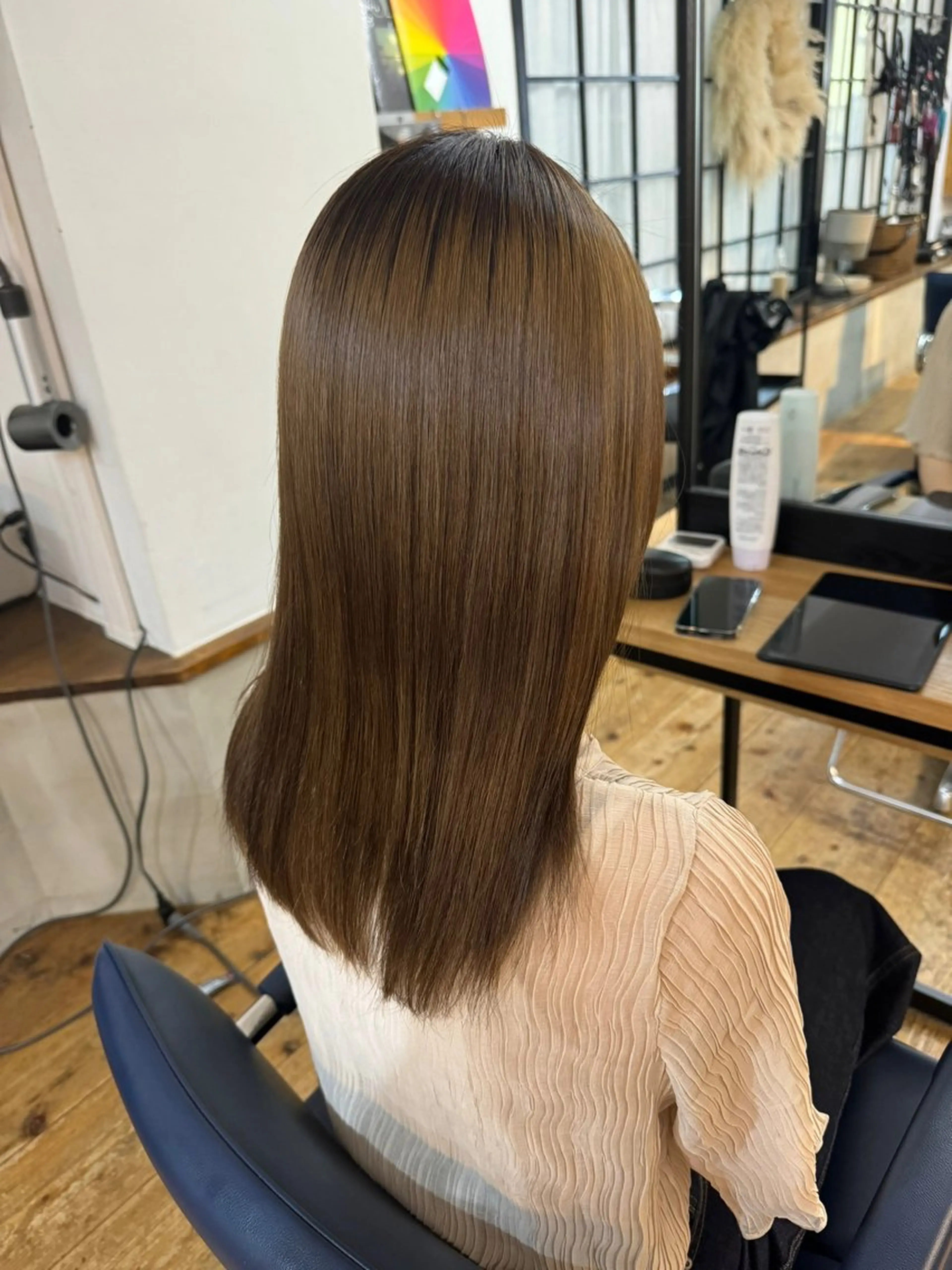 セミロング セミロングパーマ 髪質改善 縮毛矯正＆髪質改善 特化/ゆいのヘアスタイル