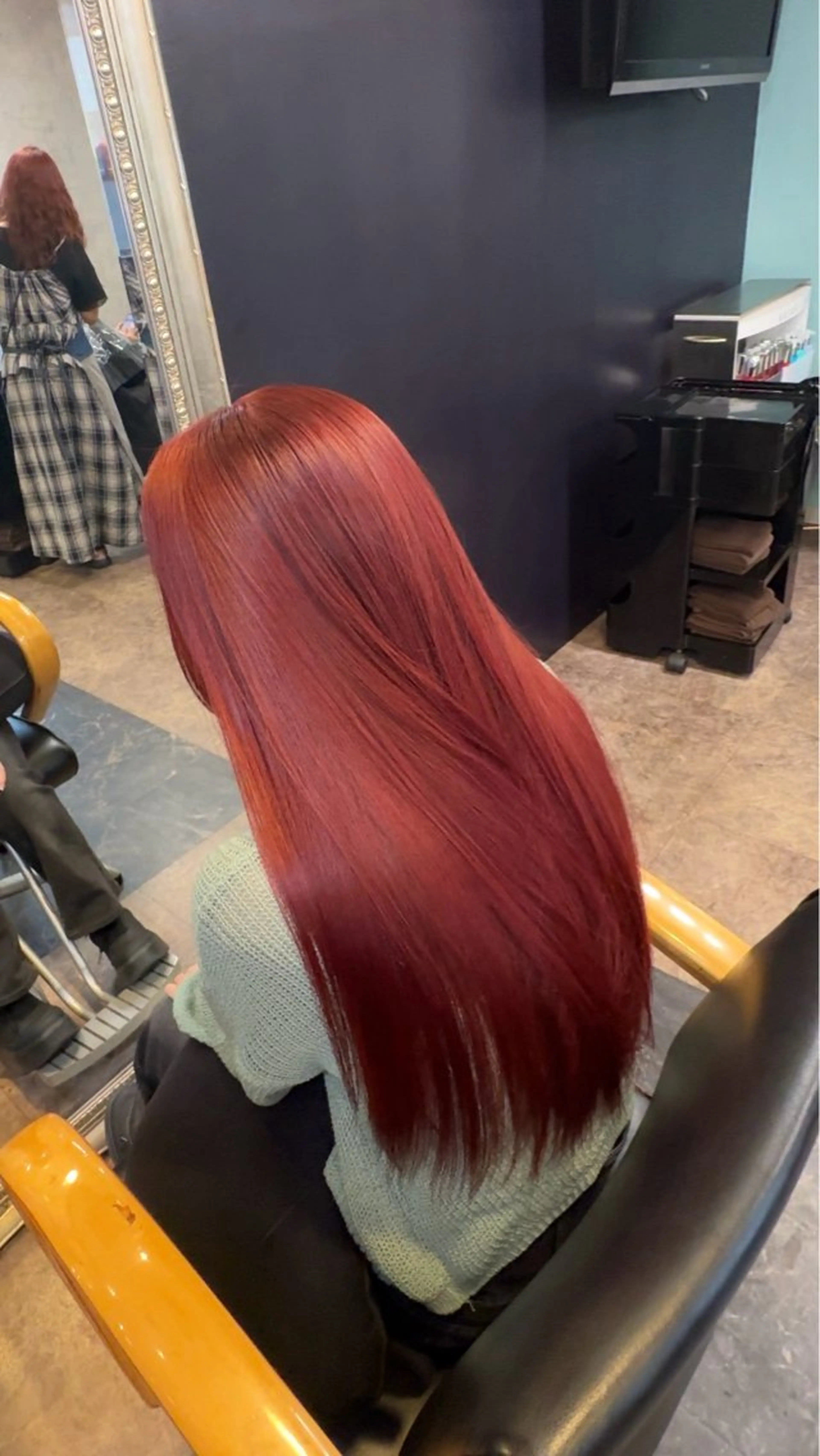 ロング カラー ブリーチ レッドカラー ヘアカラー 店長 ハイトーン× 髪質改善/舘野 涼太のヘアスタイル