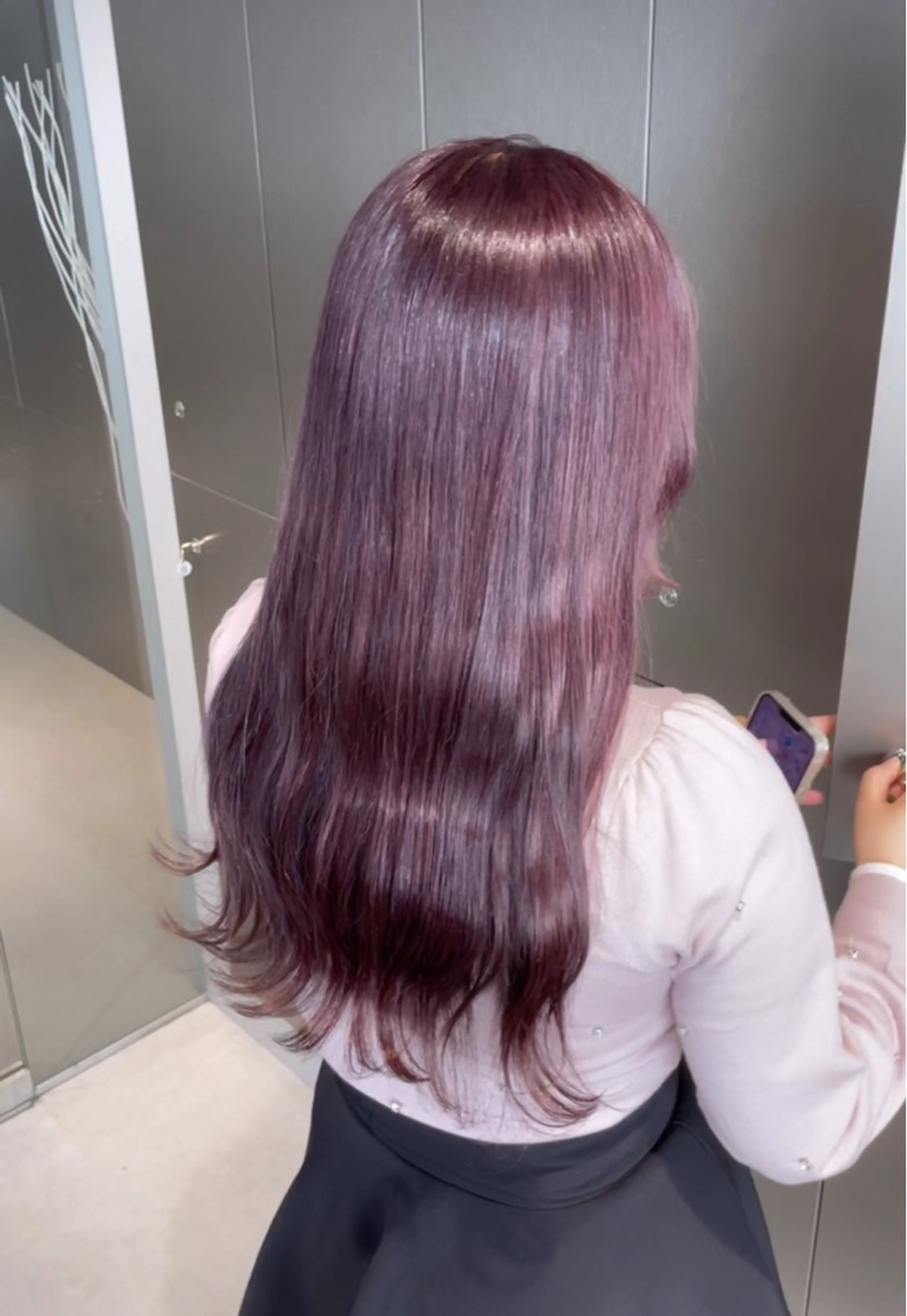 ロング カラー ラベンダーカラー ラベンダーピンク ピンクカラー 黒田 優里 🎀🫧のヘアスタイル