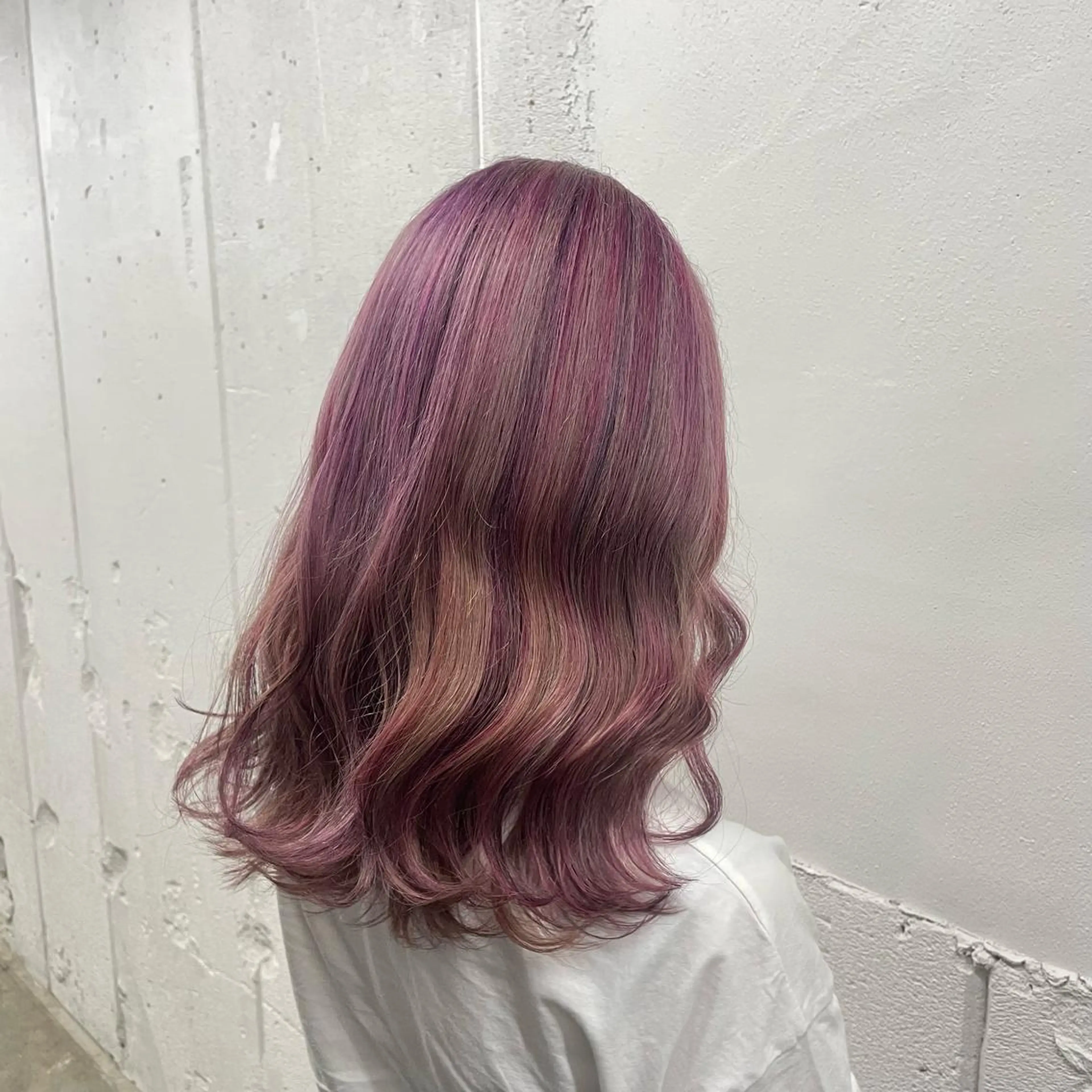 セミロング カラー シールエクステ バレイヤージュ ミストバング ダブルカラー  フェイスフレーミング ヘアカラー 🧡艶髪ちゅるん髪 🫧🧡YUKI❄️のヘアスタイル