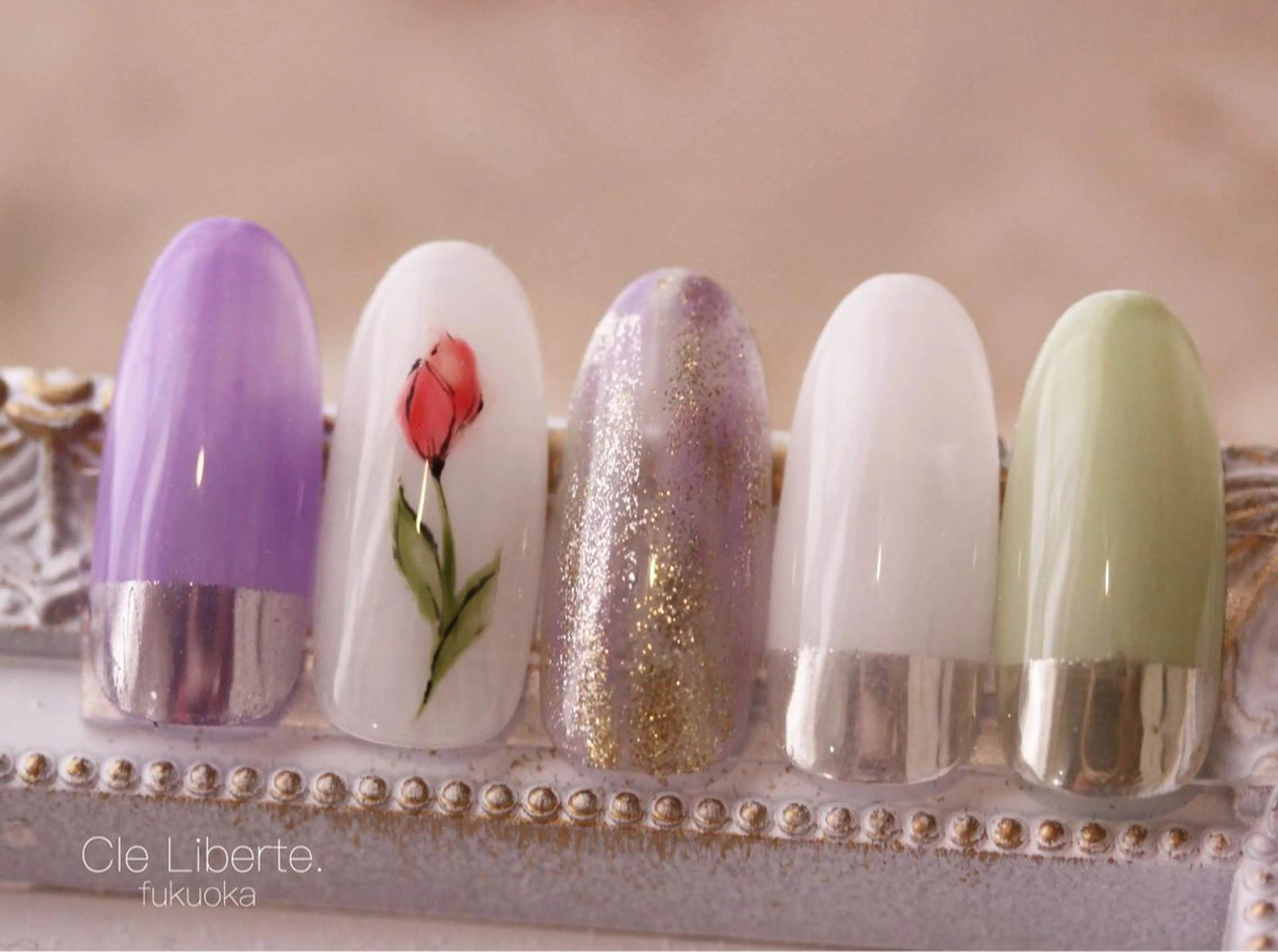 ネイル カジュアル 春ネイル Elio 国泰寺のネイルデザイン