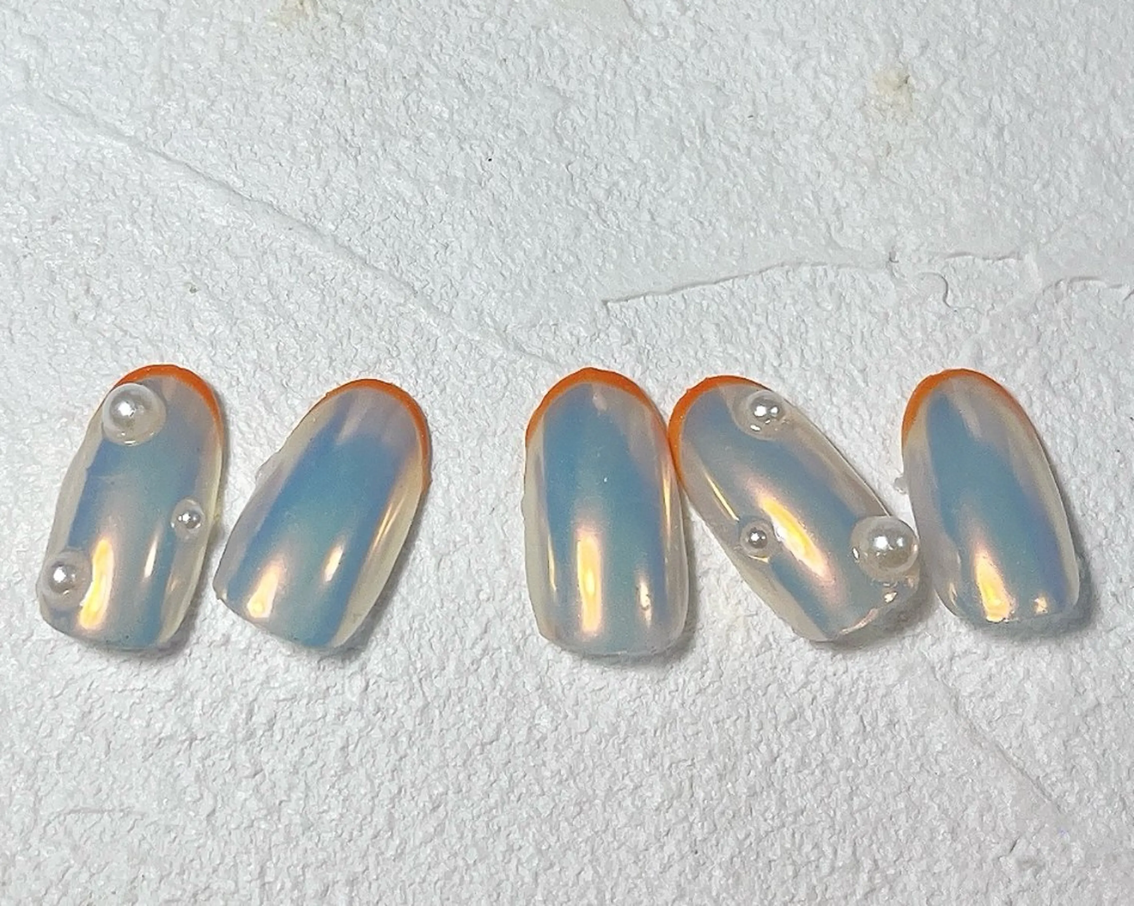 ネイル オーロラネイル フットネイル フレンチネイル ジェルネイル マグネットネイル kiki nail たまプラーザのネイルデザイン