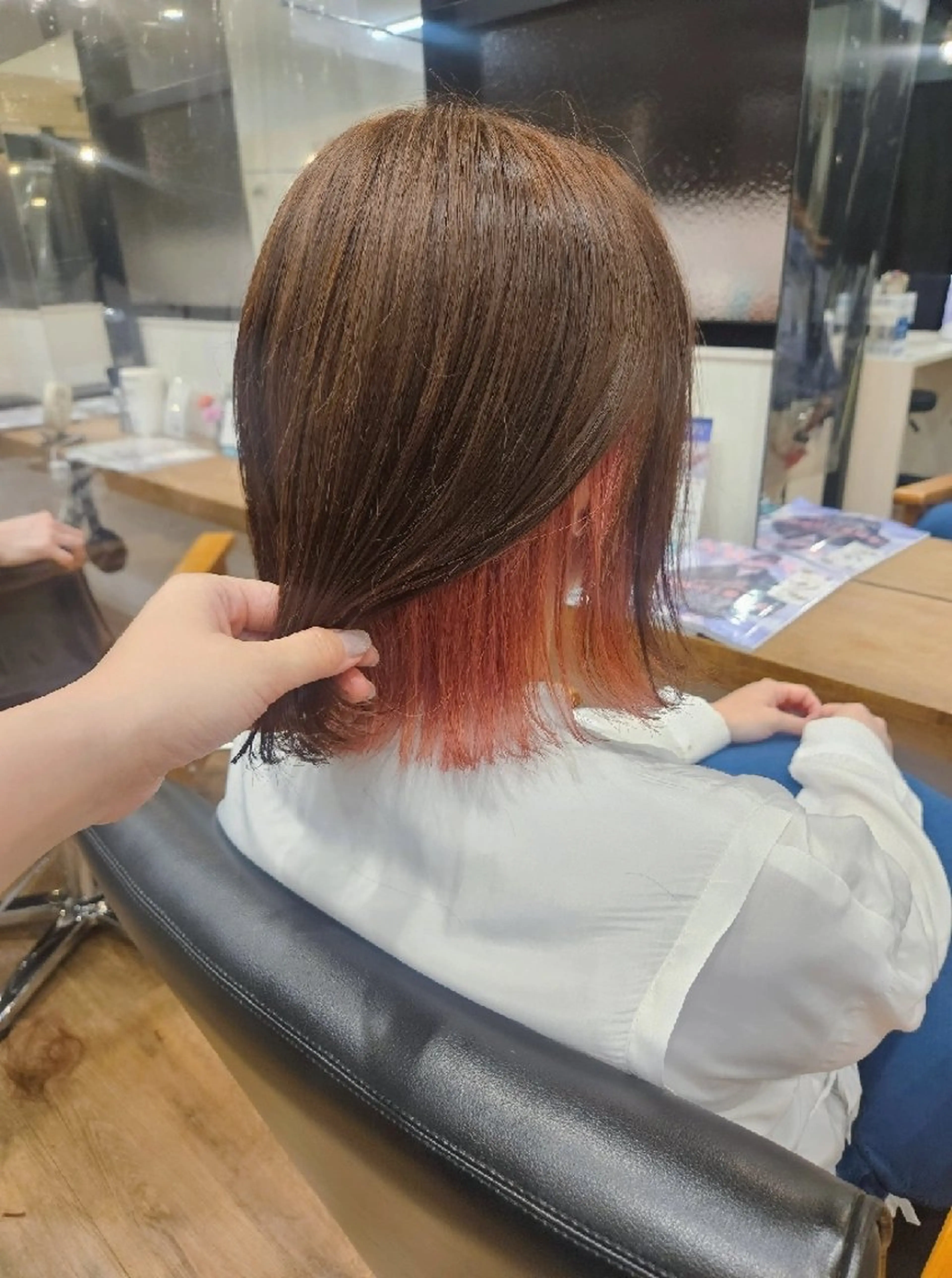 ミディアム カラー ヘアカラー 関口 友菜のヘアスタイル