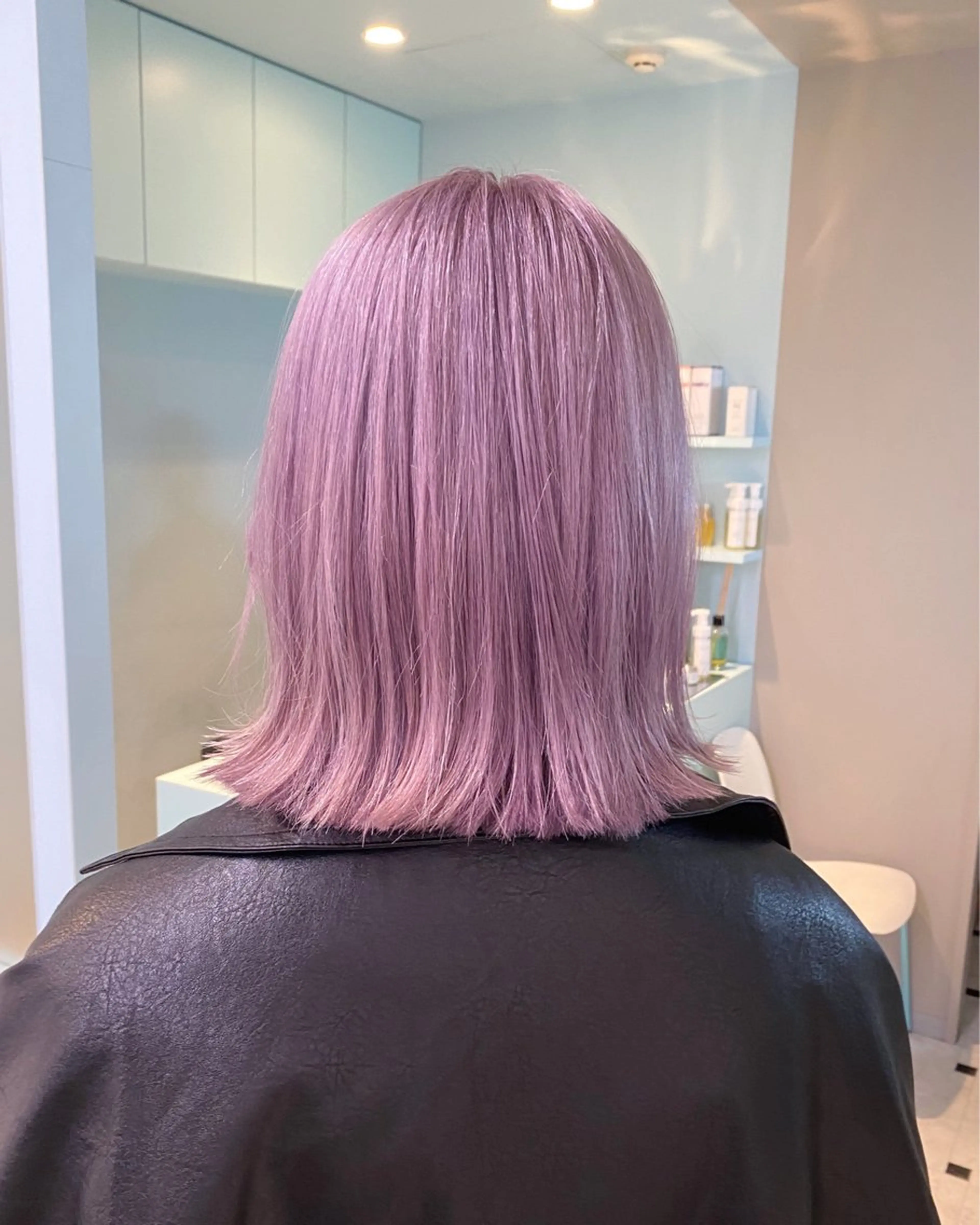 ミディアム ブリーチ✖️ 縮毛LANDのヘアスタイル