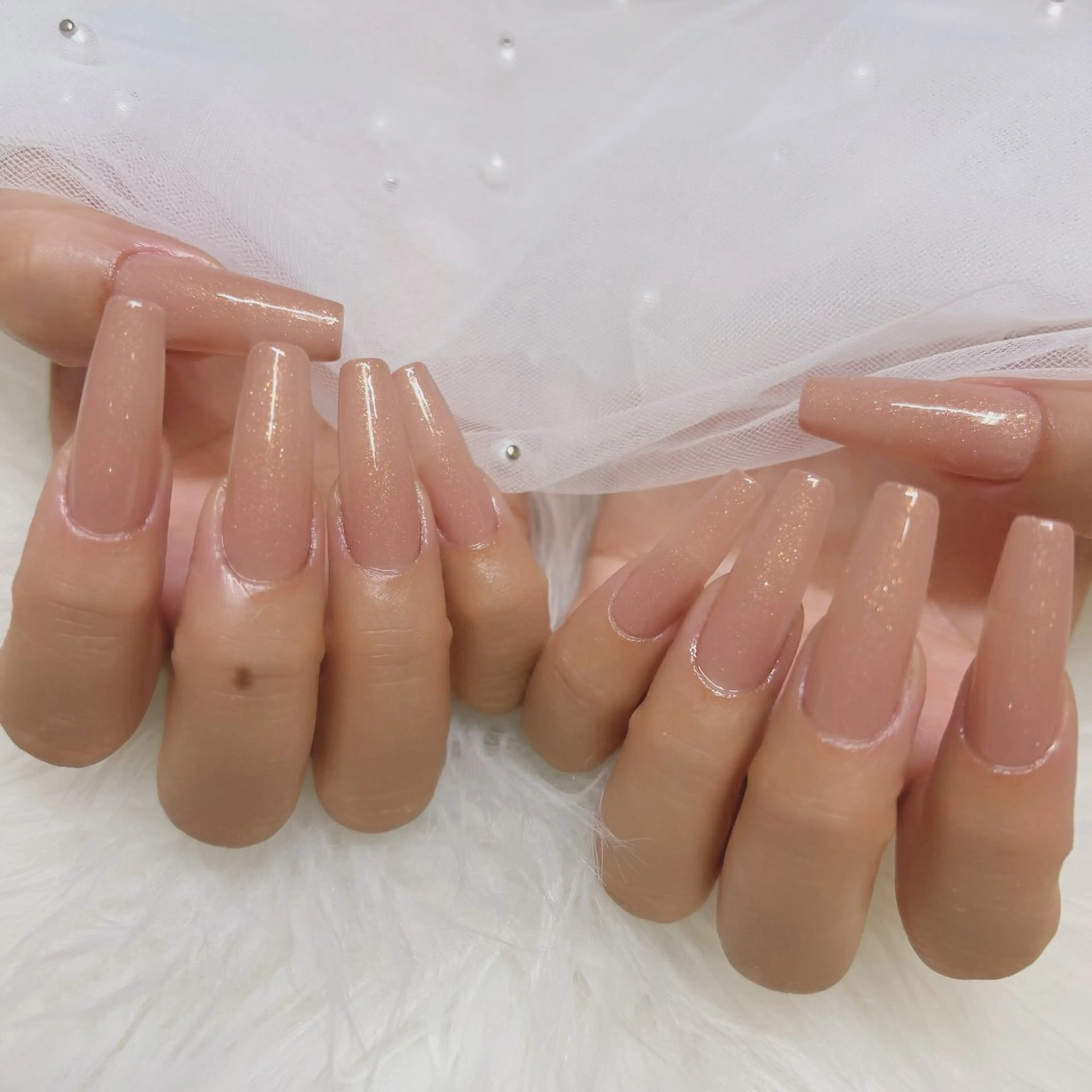 オフあり　ジェルチップ長さ出し＋ワンカラーの写真