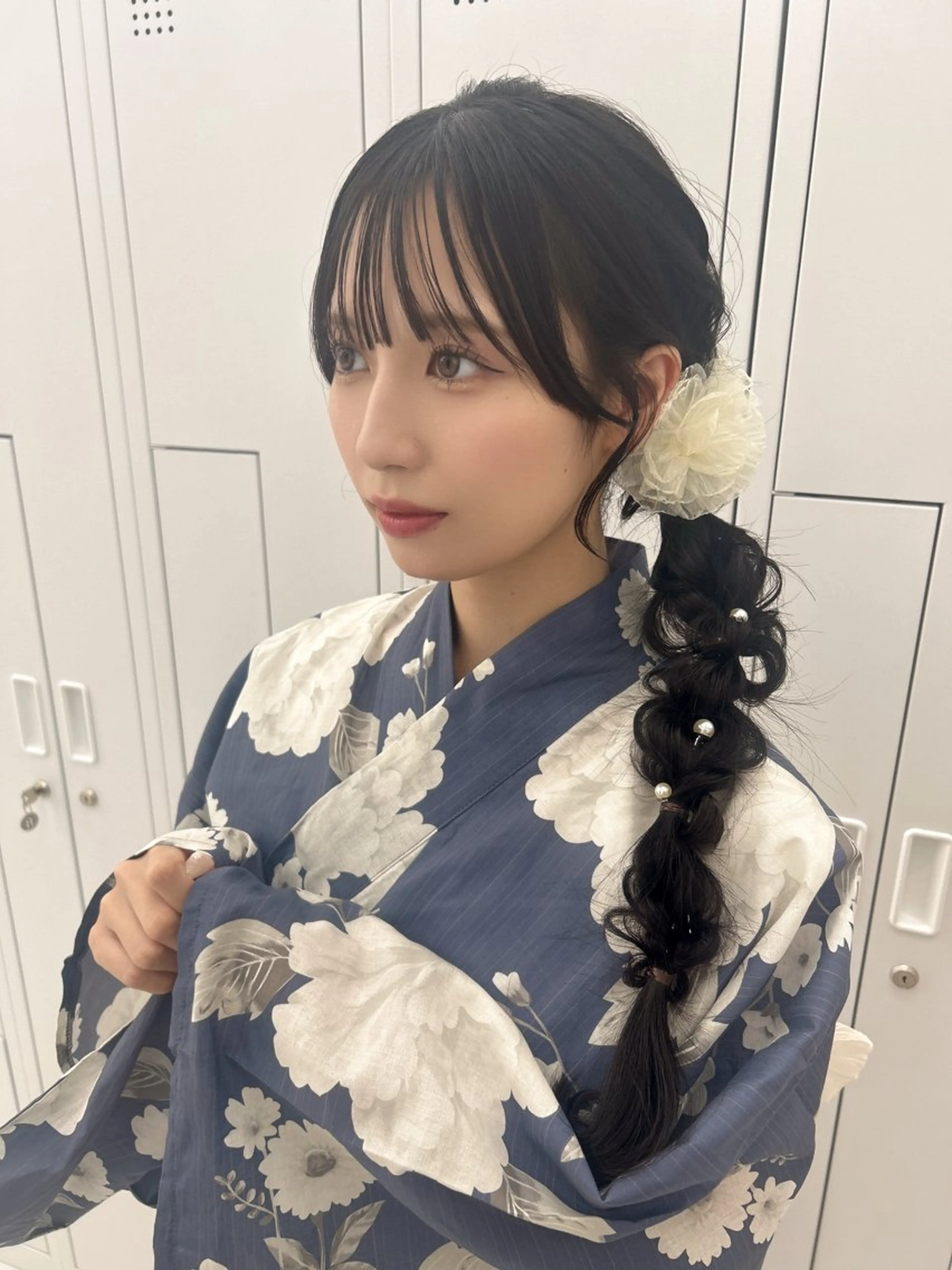 ロング ヘアアレンジ 浴衣 前髪/顔周り/透明感 艶カラーとどさんのヘアスタイル