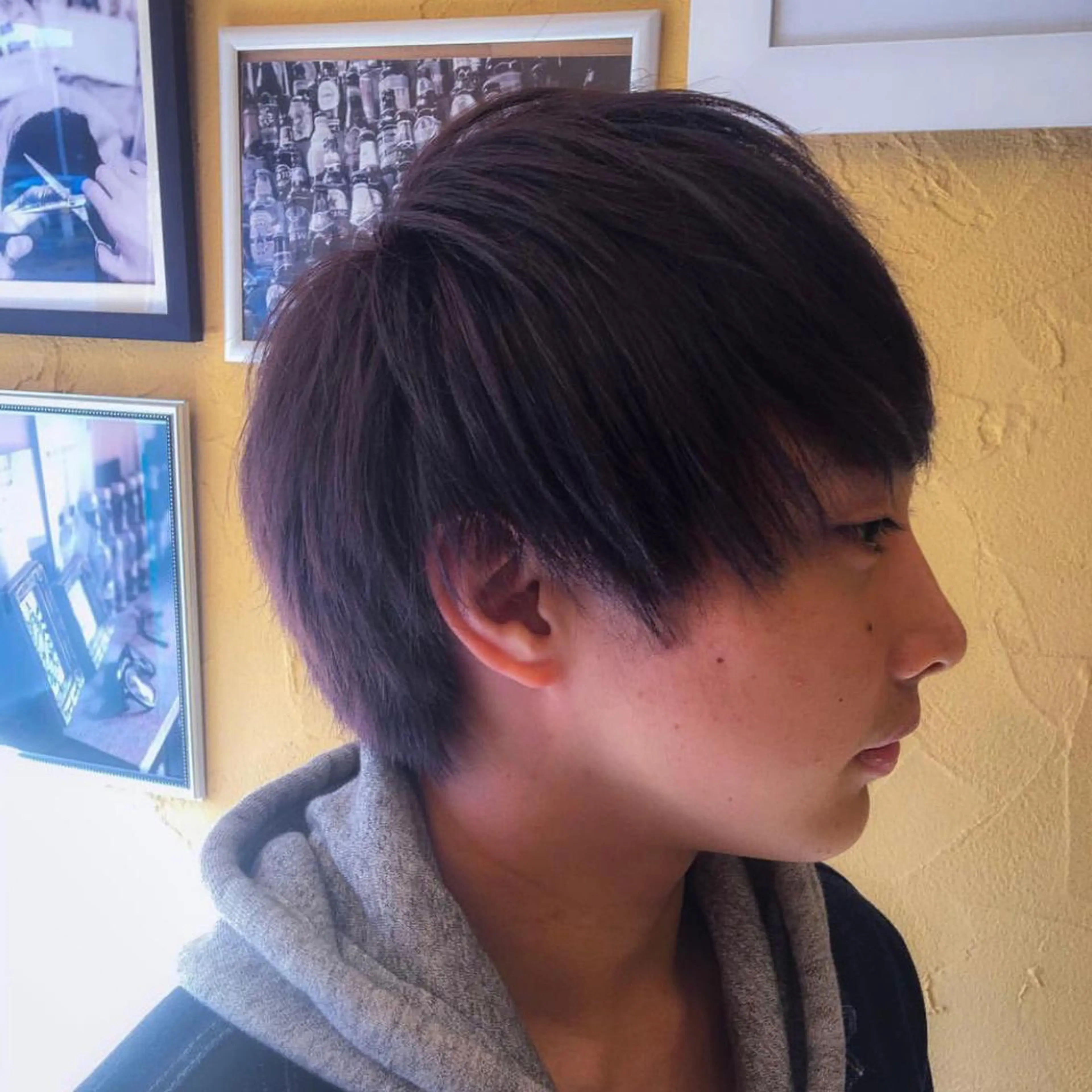 ショート カラー メンズ アッシュ パープルカラー パープルアッシュ 砂川 太成のヘアスタイル