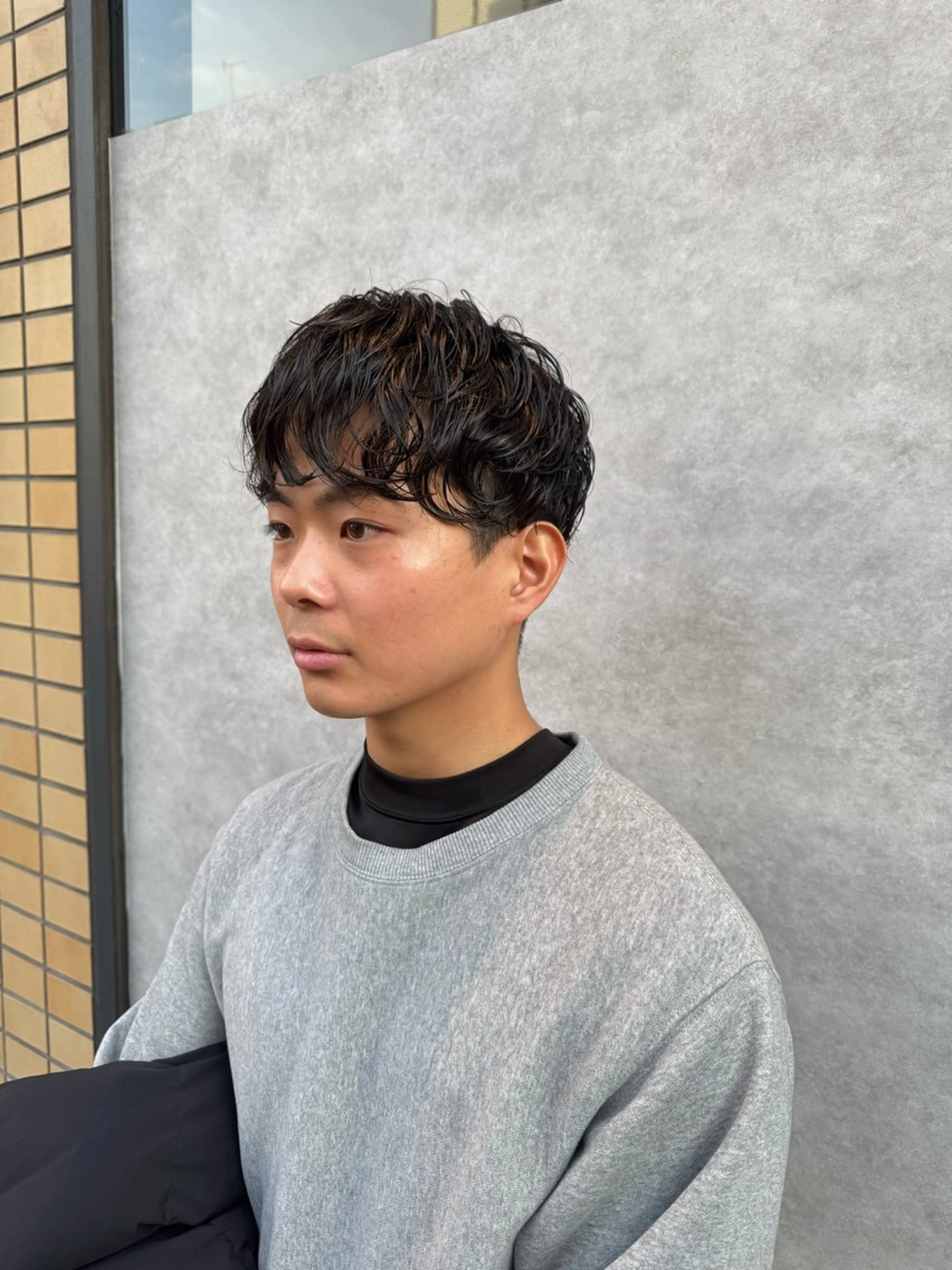 パーマ メンズ カット パーマ 米元 春奈のヘアスタイル