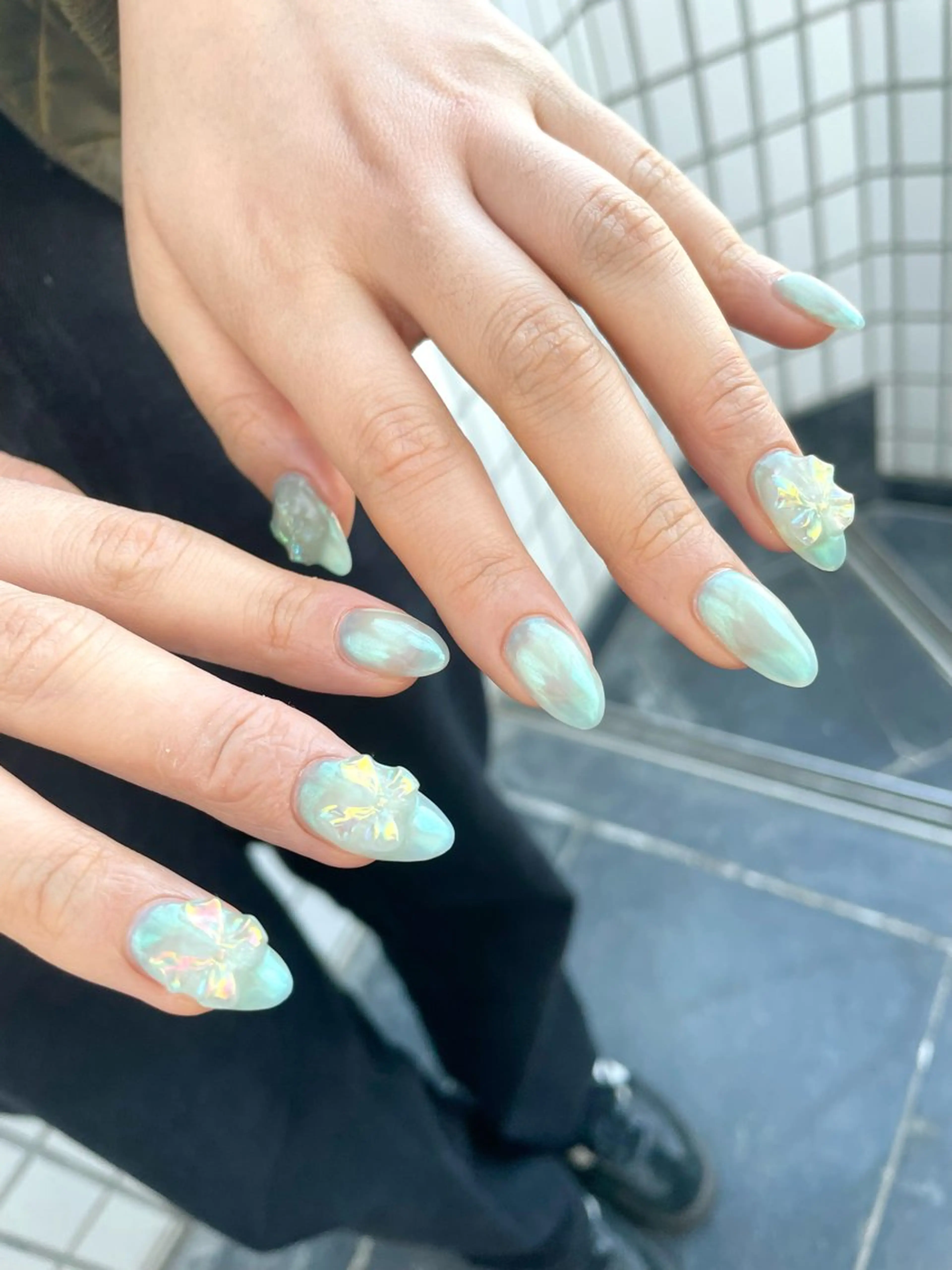 ネイル オーロラネイル ハンドネイル Nail ヌシん家 AKANEのネイルデザイン