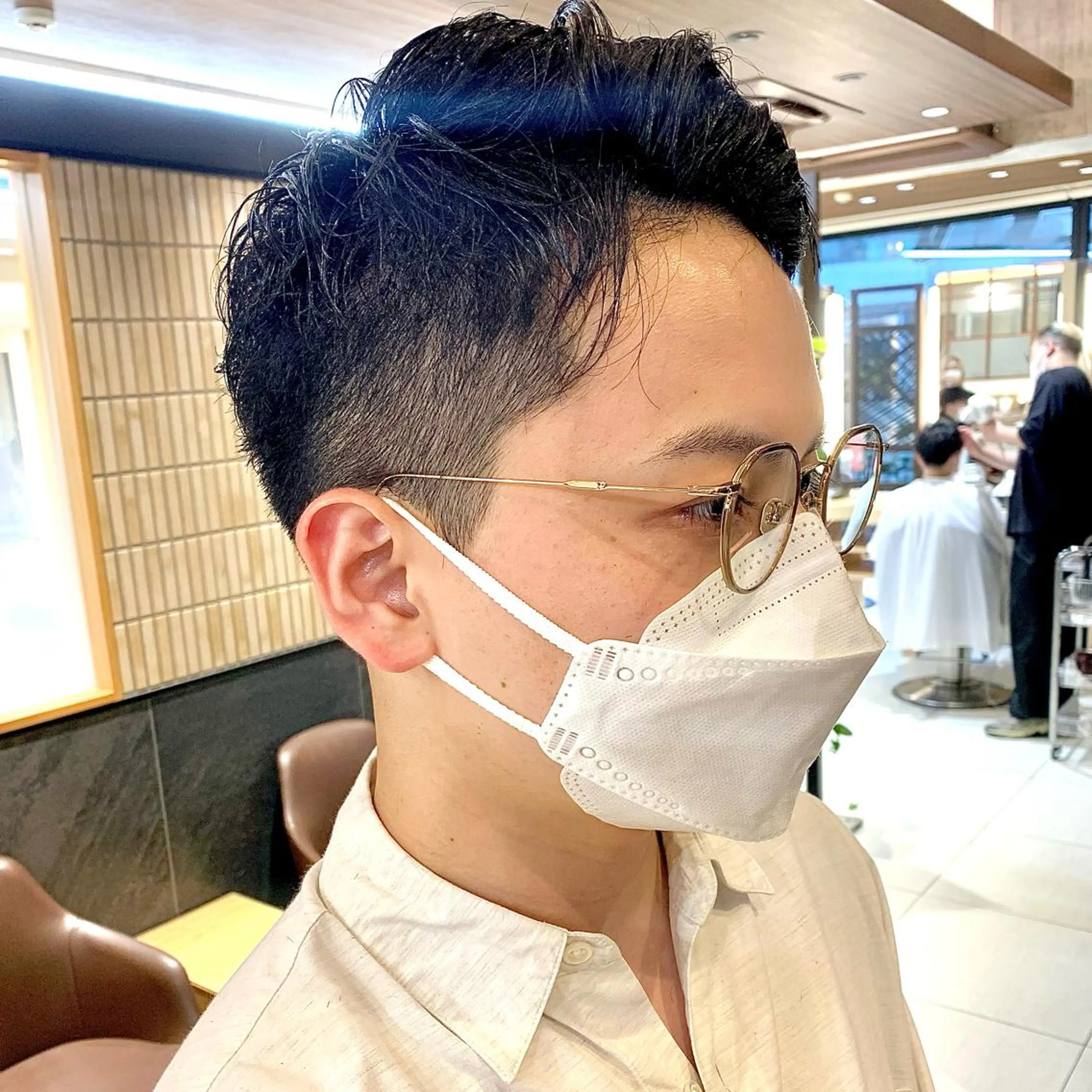 ショート パーマ メンズ アップバング ツーブロック カット トリートメント ヘアセット 丁寧なカウンセリング 🌿Chiemi🌿のヘアスタイル