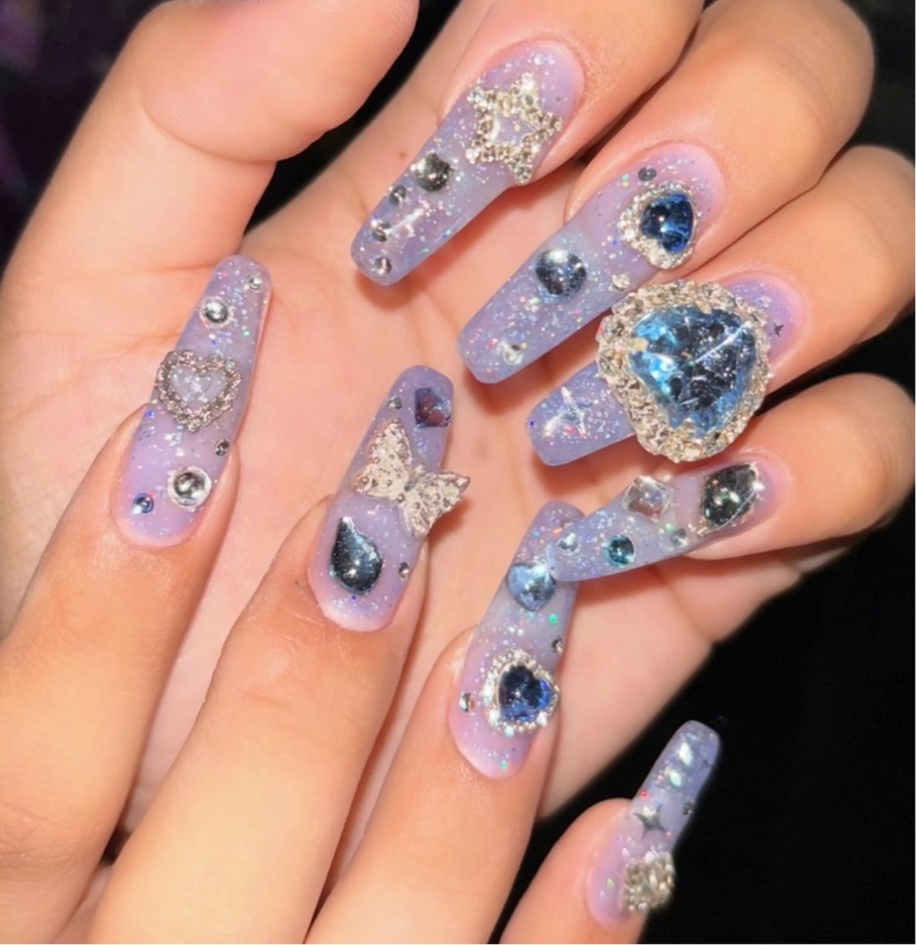 ワンカラーラメグラ☆≡｡ﾟ. (フラッシュマグネット🙆🏽‍♀️🙆🏽‍♀️)90分パーツ乗せ放題🩵🩷の写真