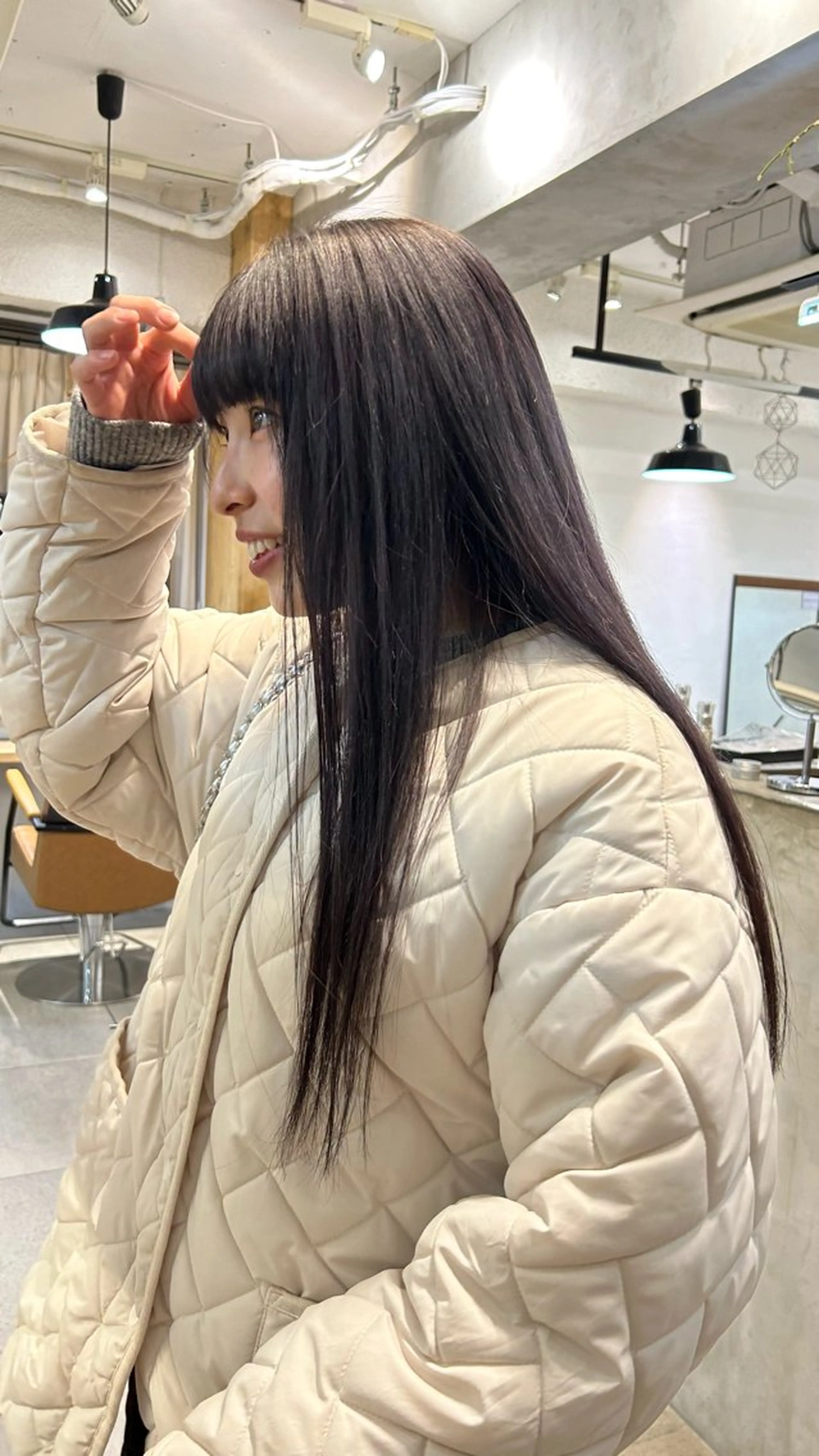 ロング カラー グレージュ ラベンダーカラー カット ヘアカラー じゅわっと暖色カラー 🍊Moemiのヘアスタイル