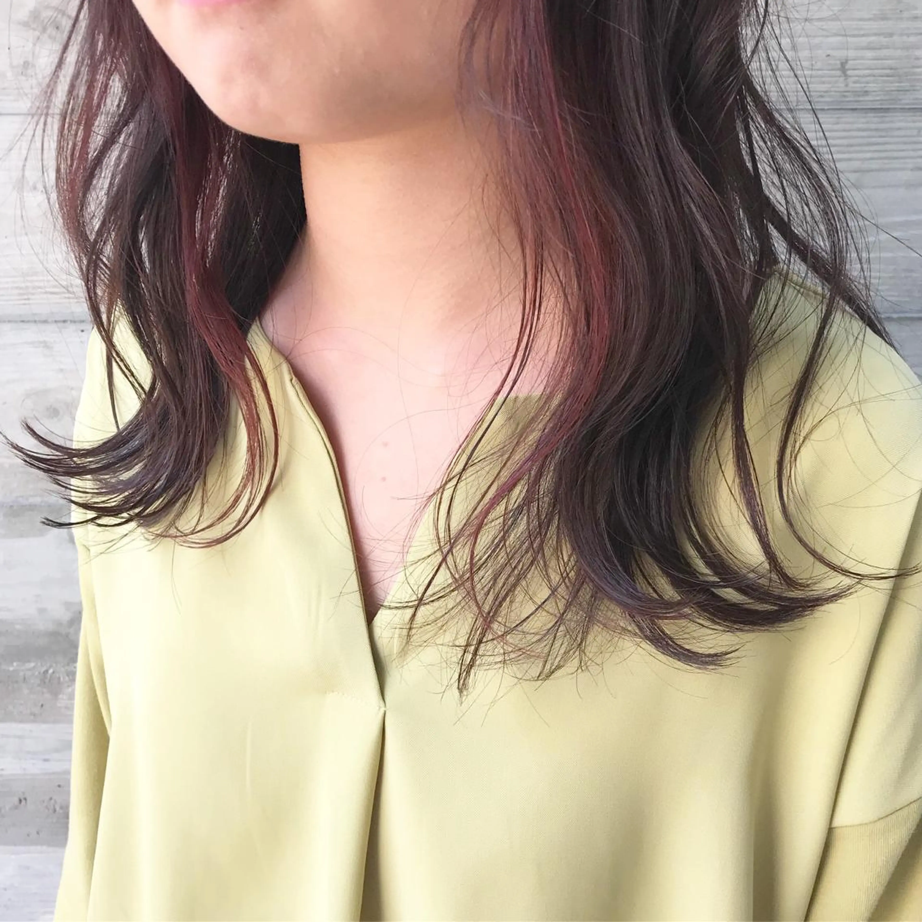 ロング カラー ブリーチ ハイライトカラー ハイライト クニモトハルナ ボブ/柔らかカラーのヘアスタイル