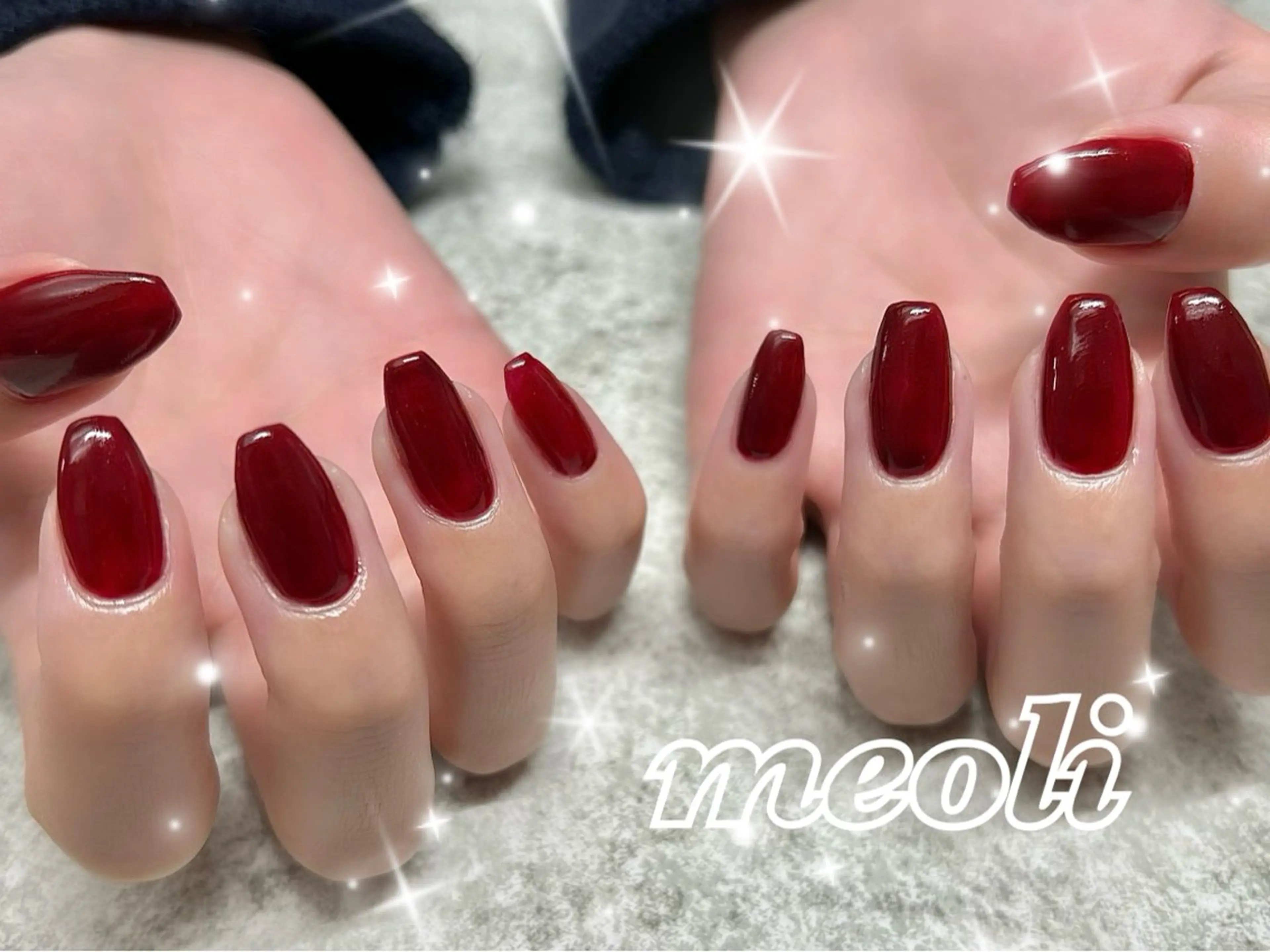 ネイル ボルドー ハンドネイル nail salon meoli　アヤのネイルデザイン