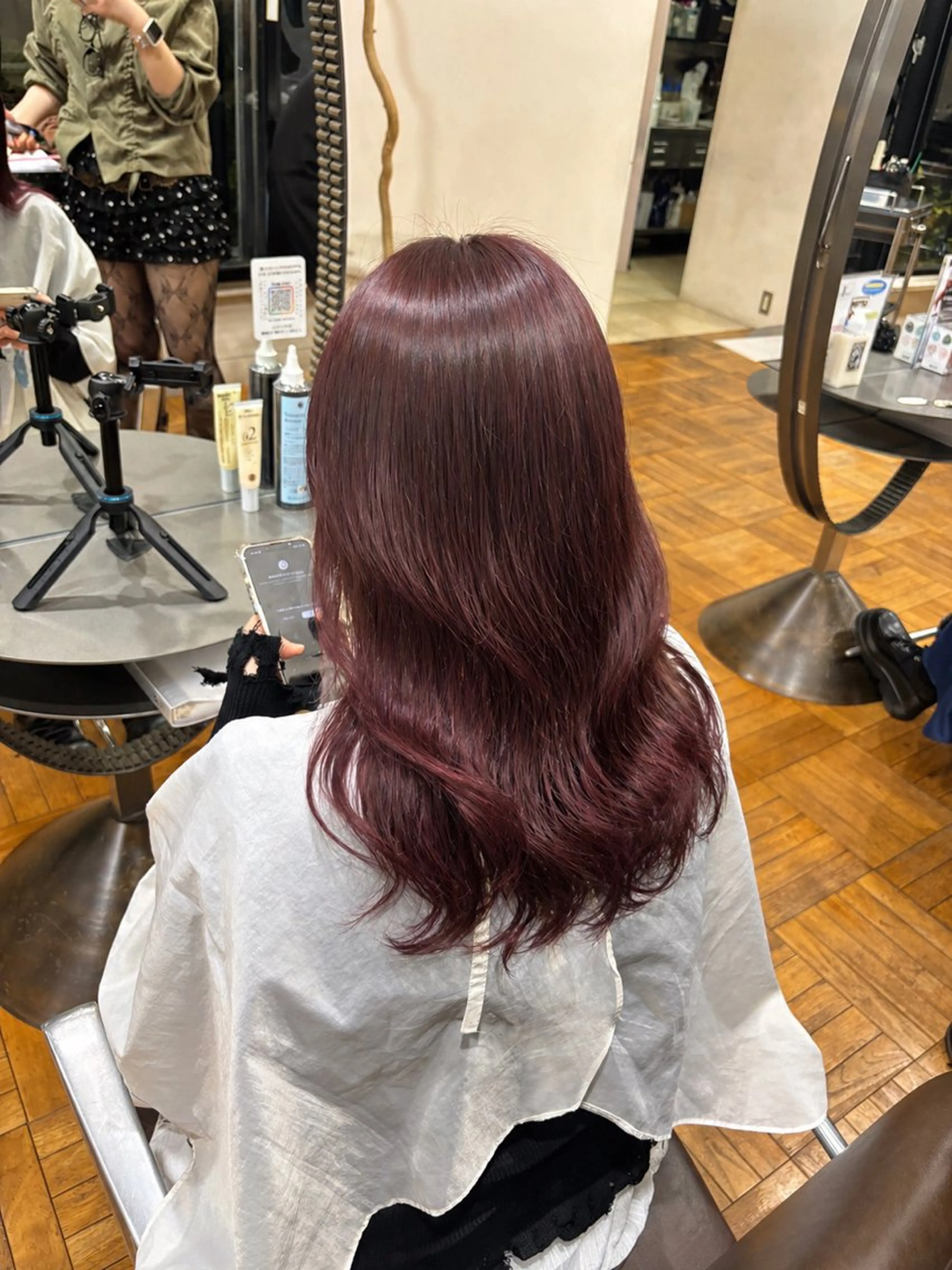 カラー ボルドーカラー ふかわ ゆいのヘアスタイル