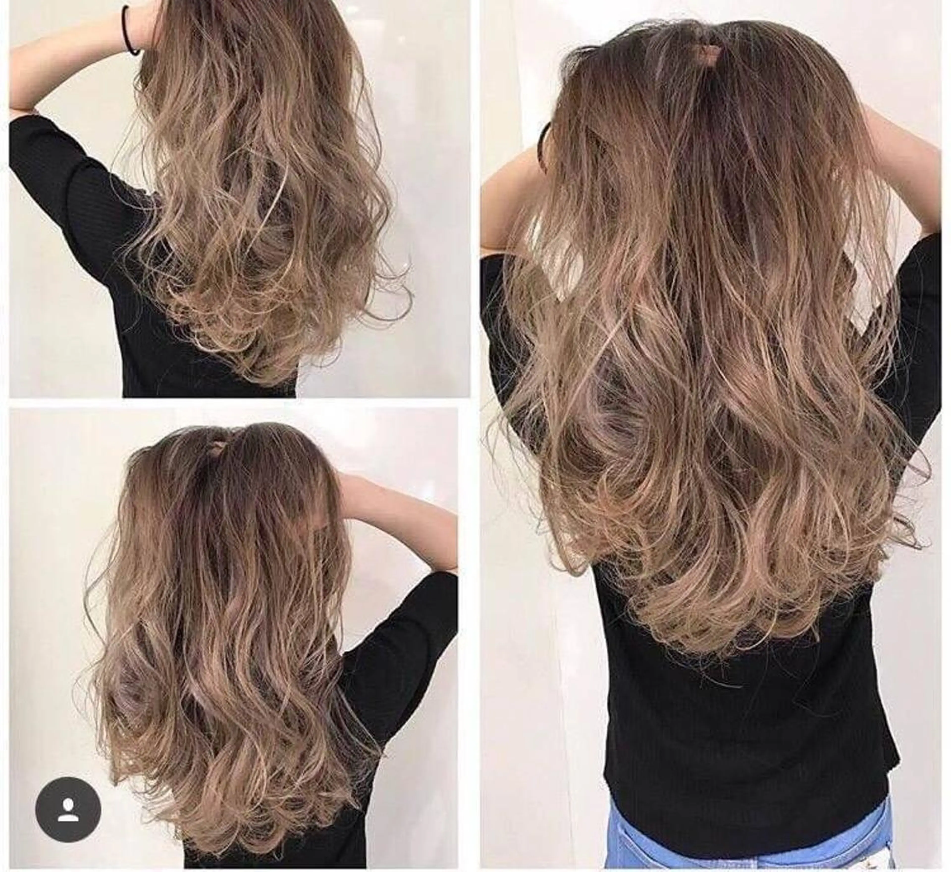 ロング カラー 大阪レミーエクステ チビ編み込みのヘアスタイル