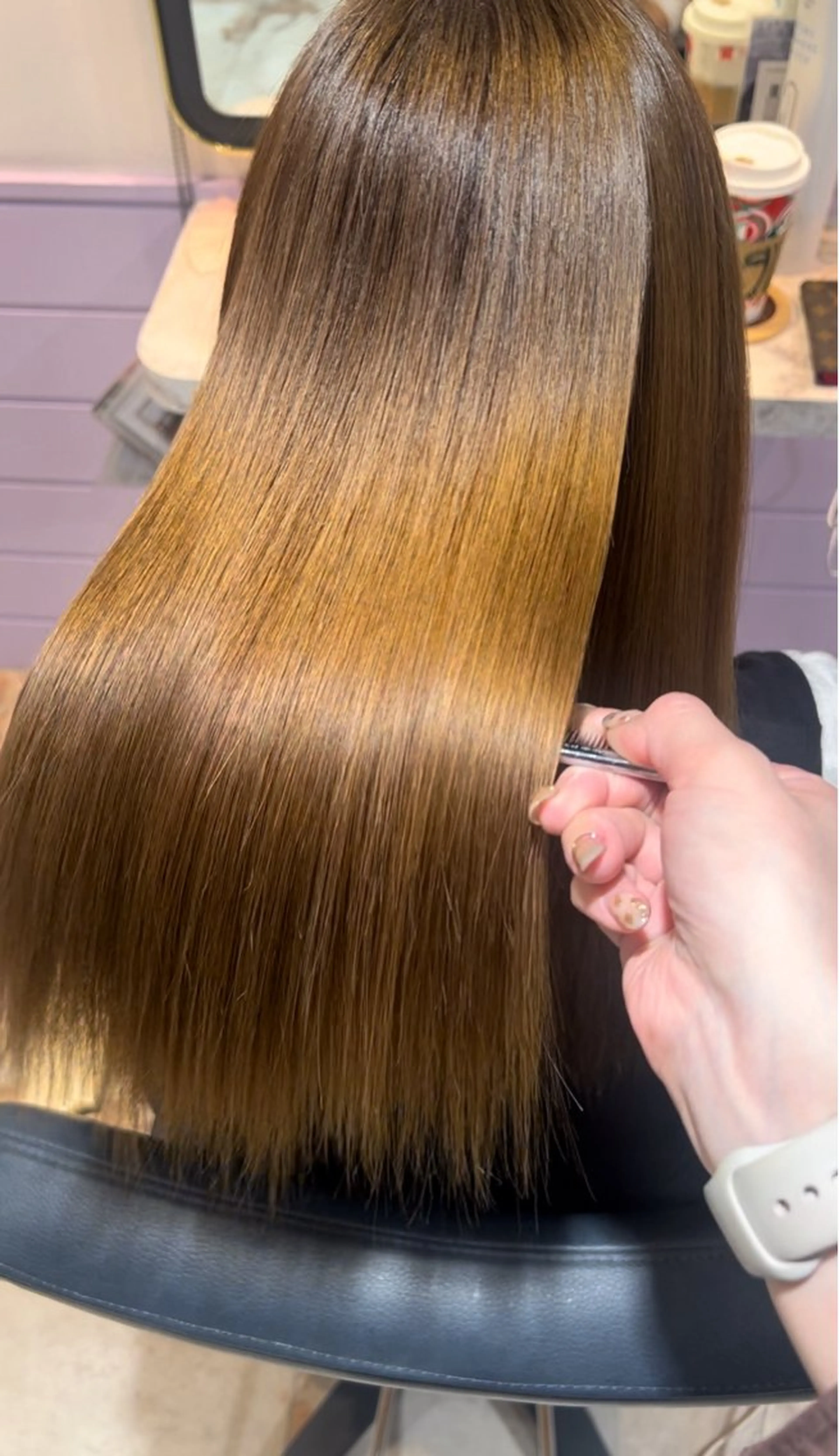 セミロング 髪質改善✨石塚 真梨奈のヘアスタイル