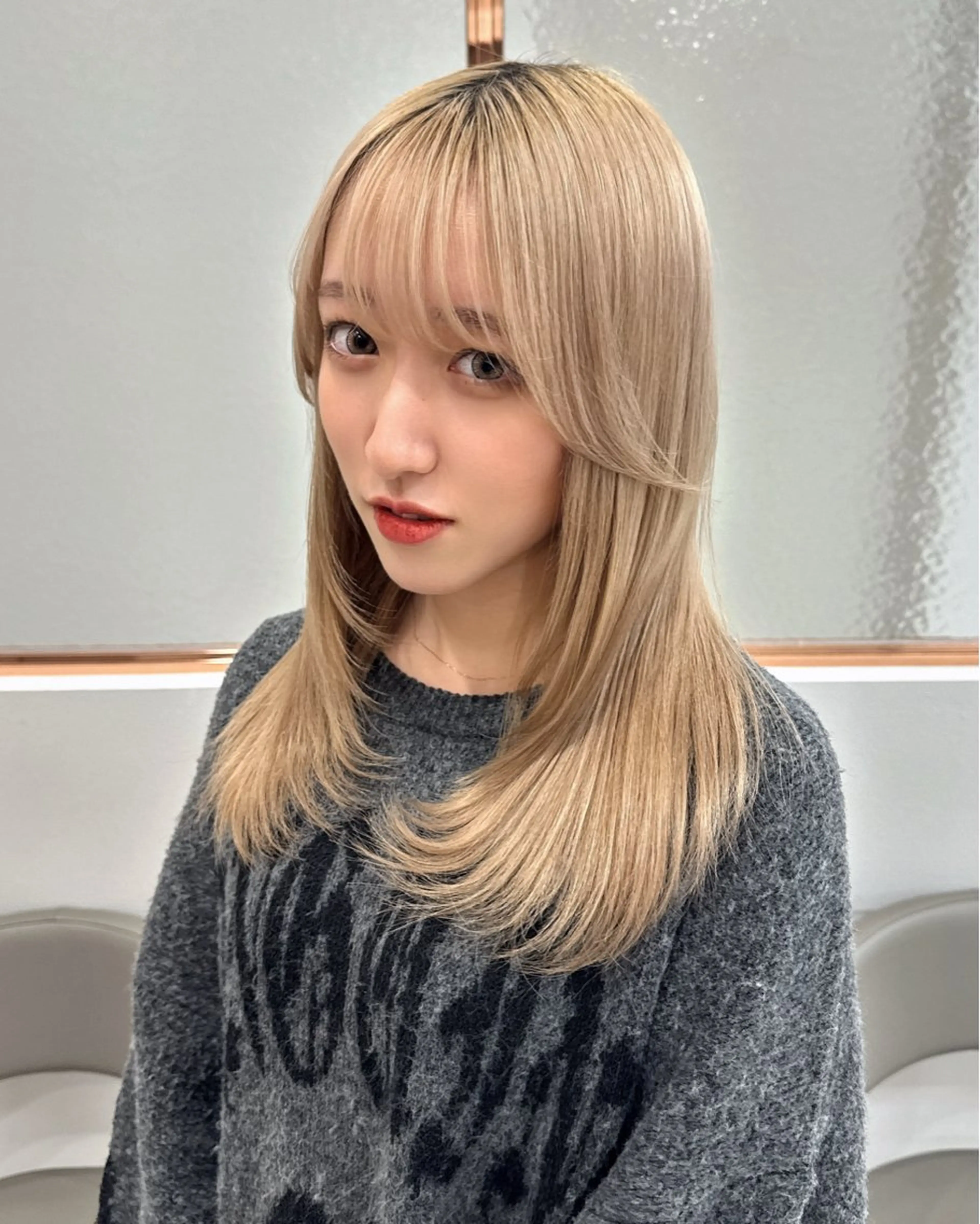 セミロング 韓国ヘア/美髪矯正/ Haruna🦋のヘアスタイル