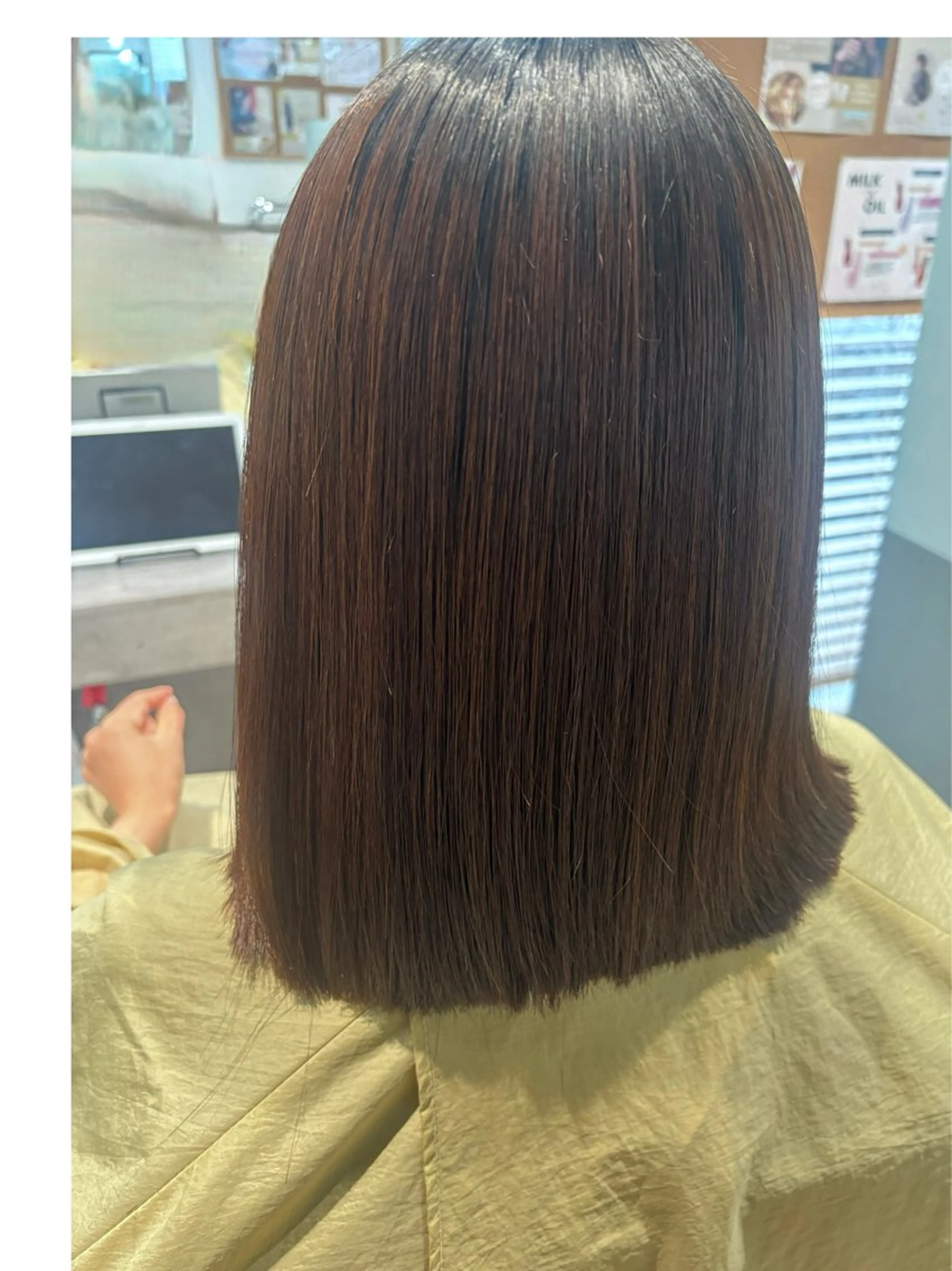 セミロング 縮毛矯正 畑 有里恵のヘアスタイル