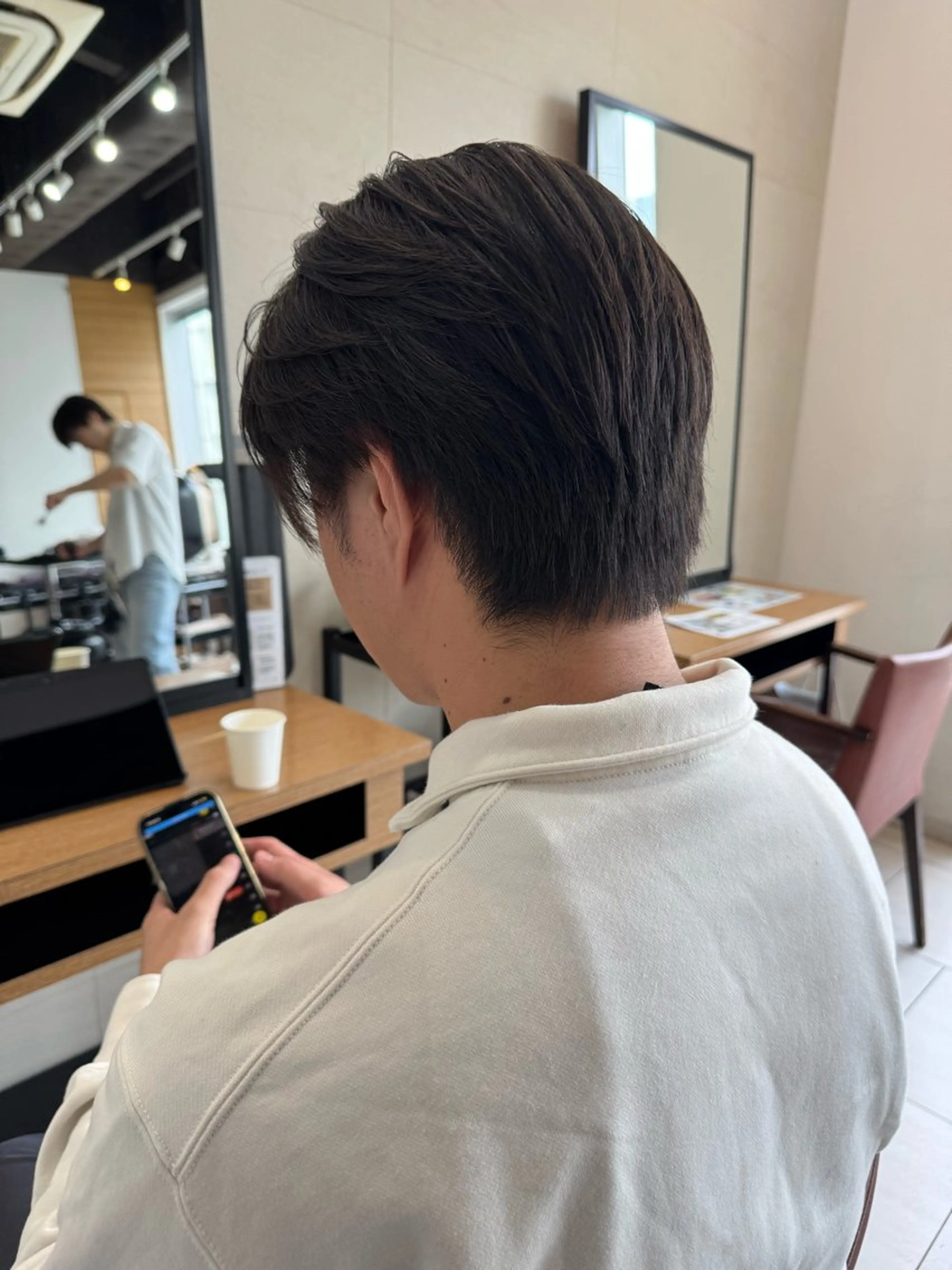 メンズ ボブ/レイヤー/ グレージュ/moyuのヘアスタイル