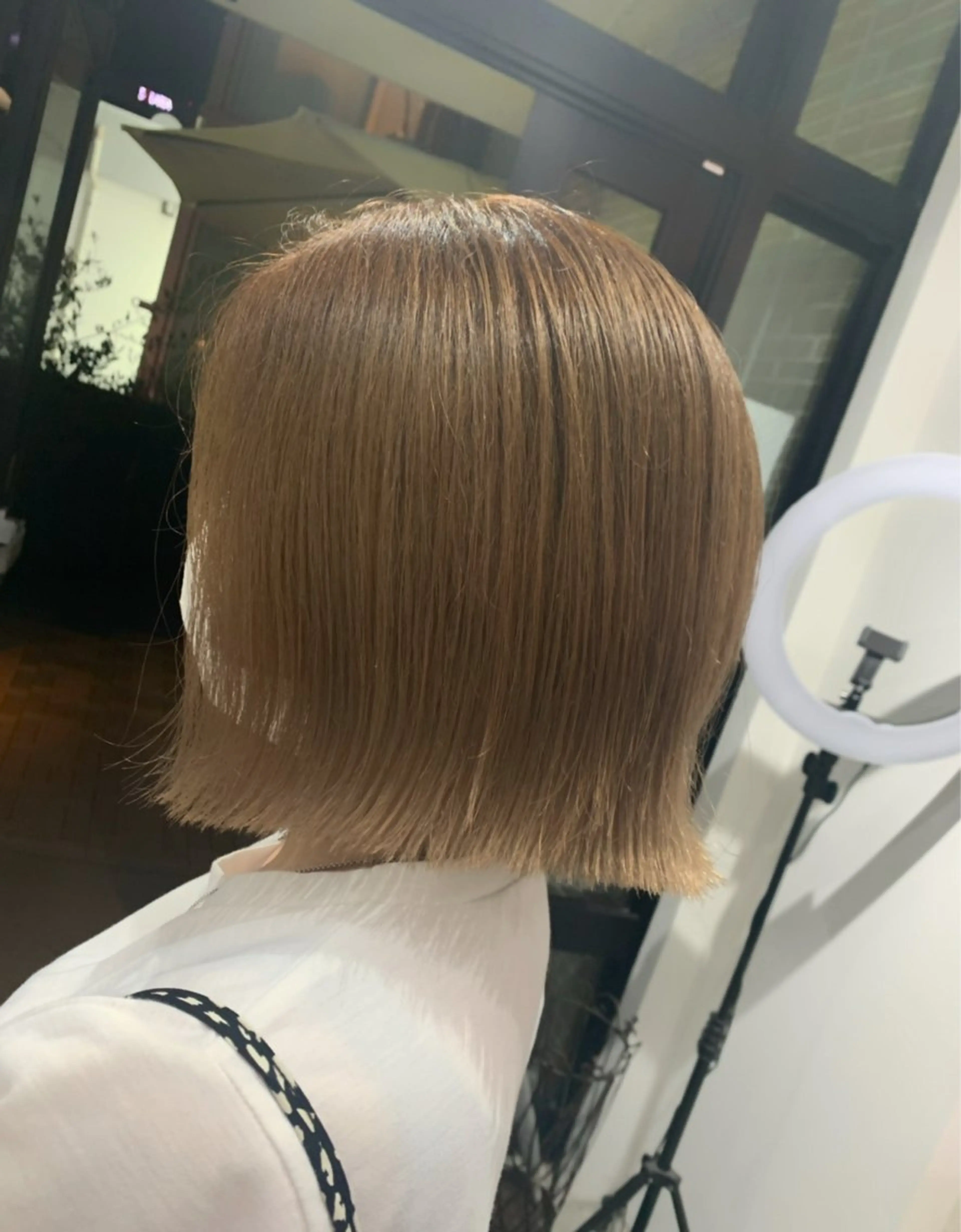 ミディアム カラー ヘアアレンジ カット ヘアカラー keiベージュ /透明感カラー/博多のヘアスタイル