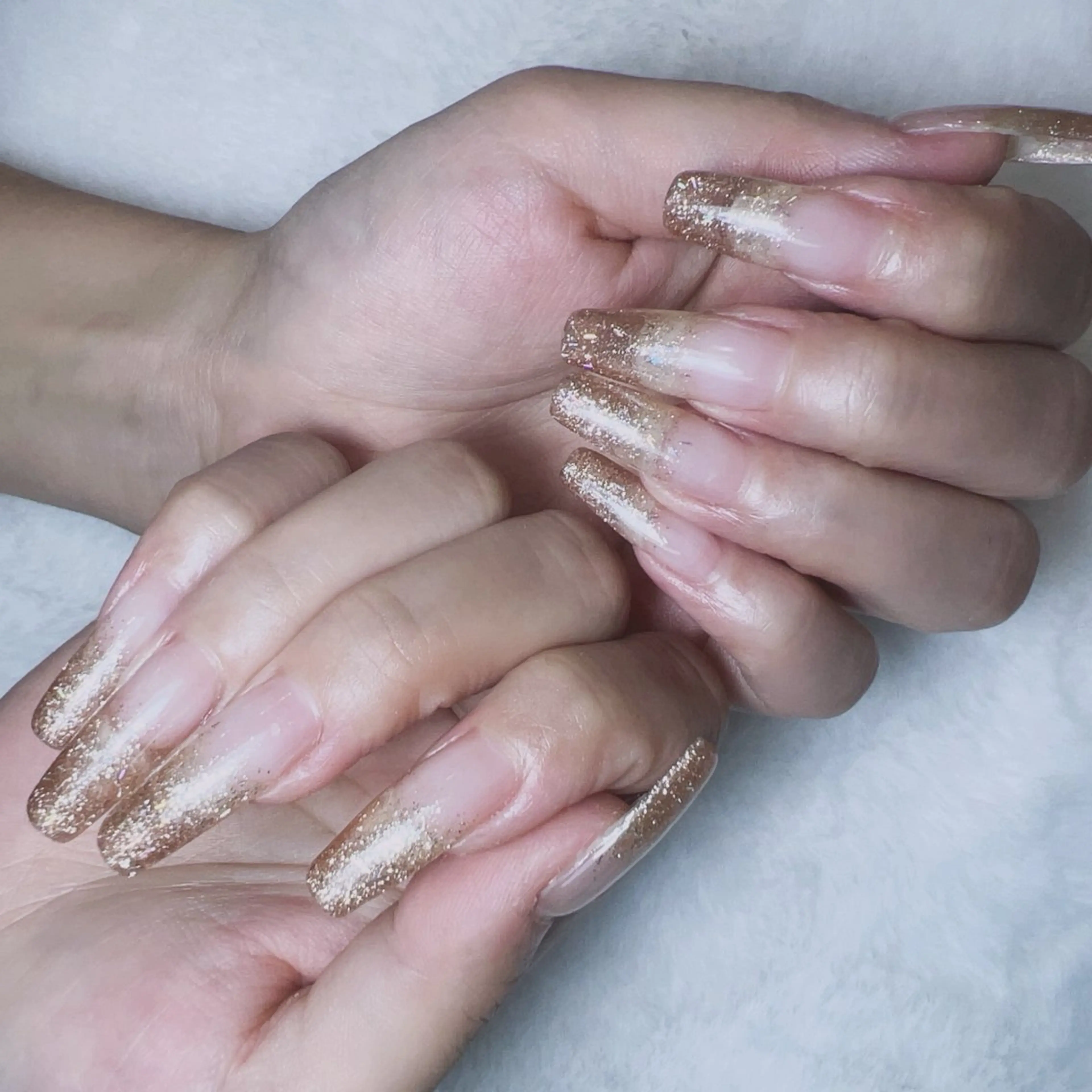 ネイル アートネイル フラッシュネイル フレンチネイル ジェルネイル ガラスフレンチ share. yurieのネイルデザイン