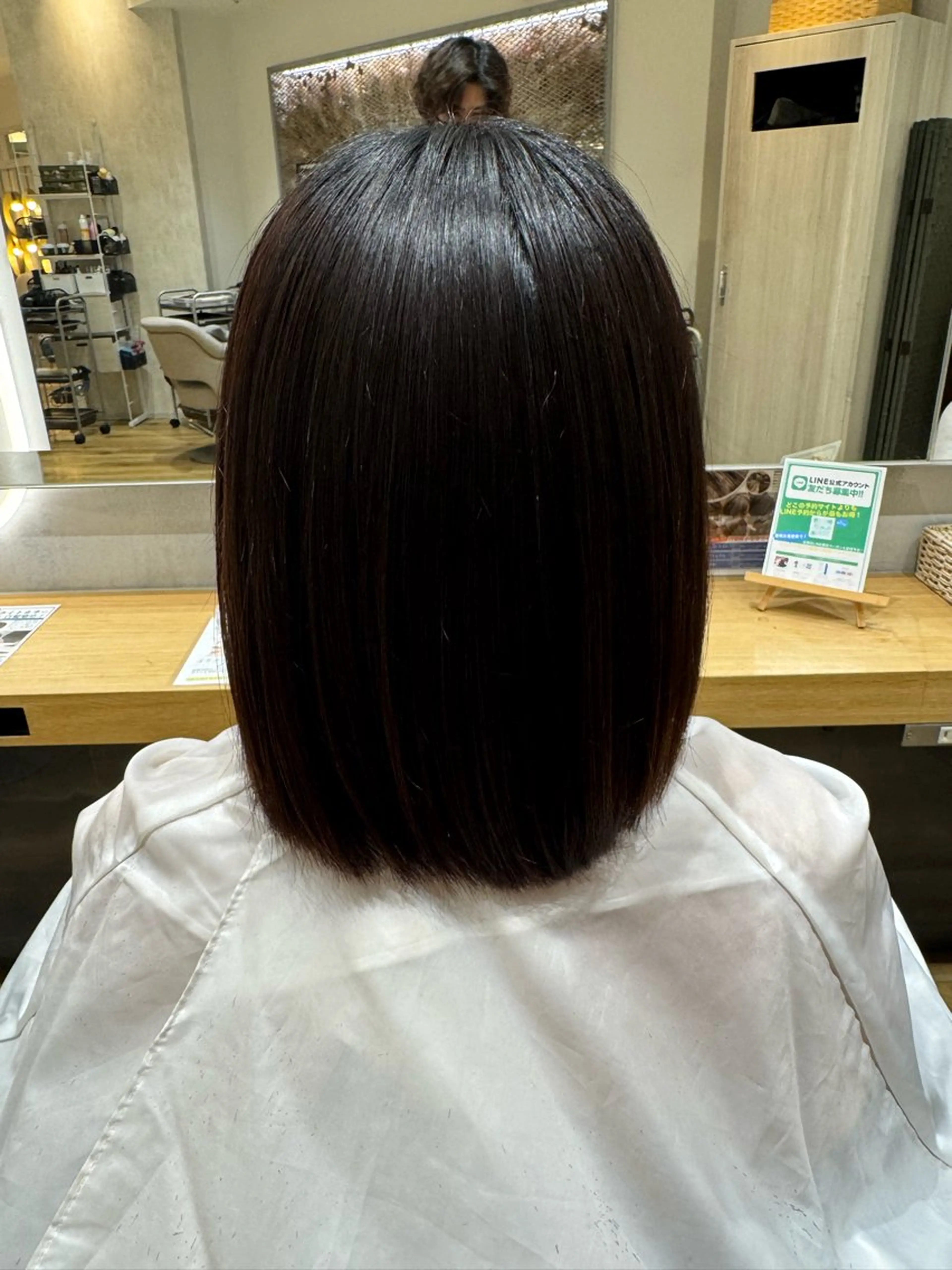 ミディアム ワンレンボブ ボブ ☆レディースショート ☆吉崎☆のヘアスタイル