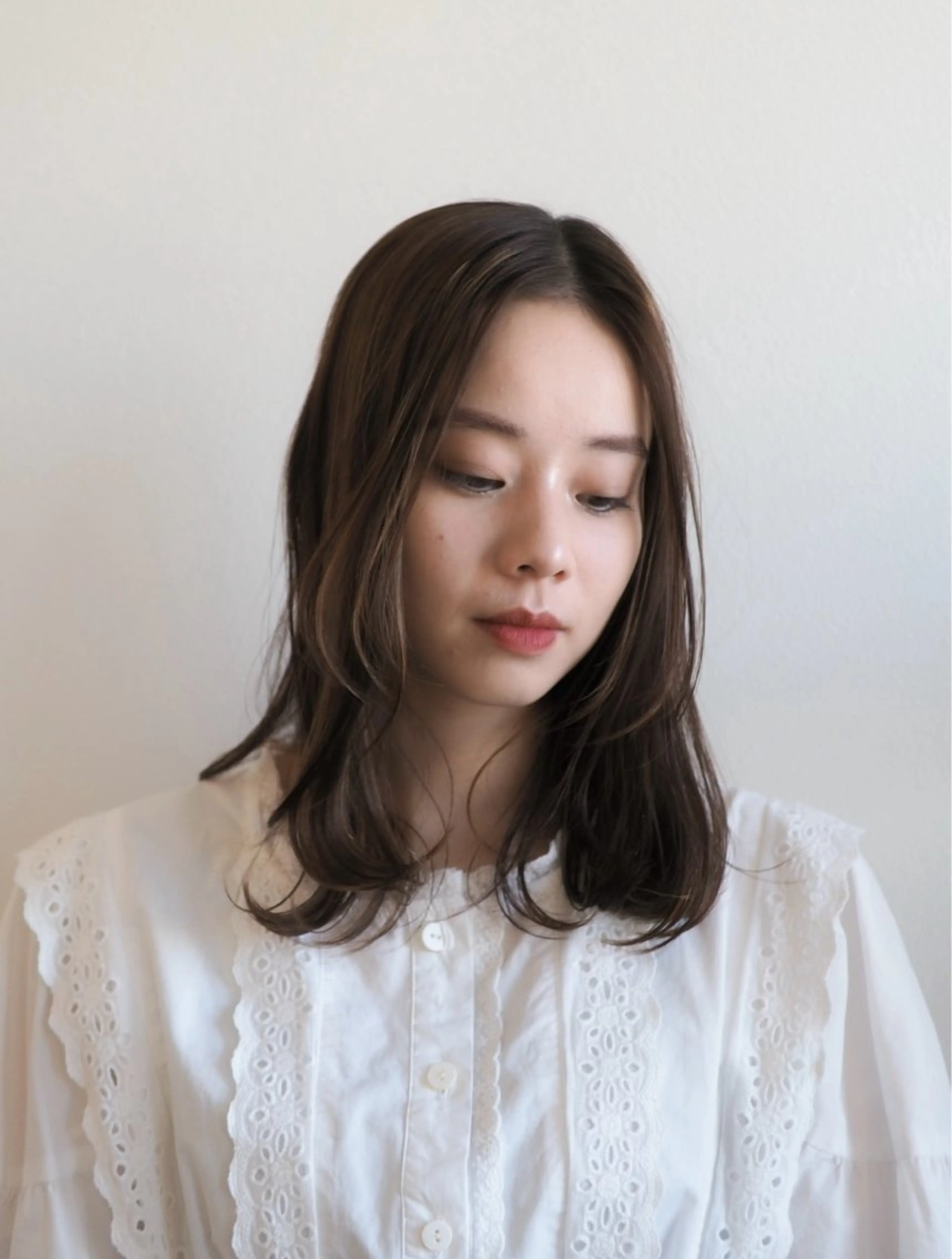 ミディアム カラー カットパーマモデル 募集中🧺アンジュのヘアスタイル