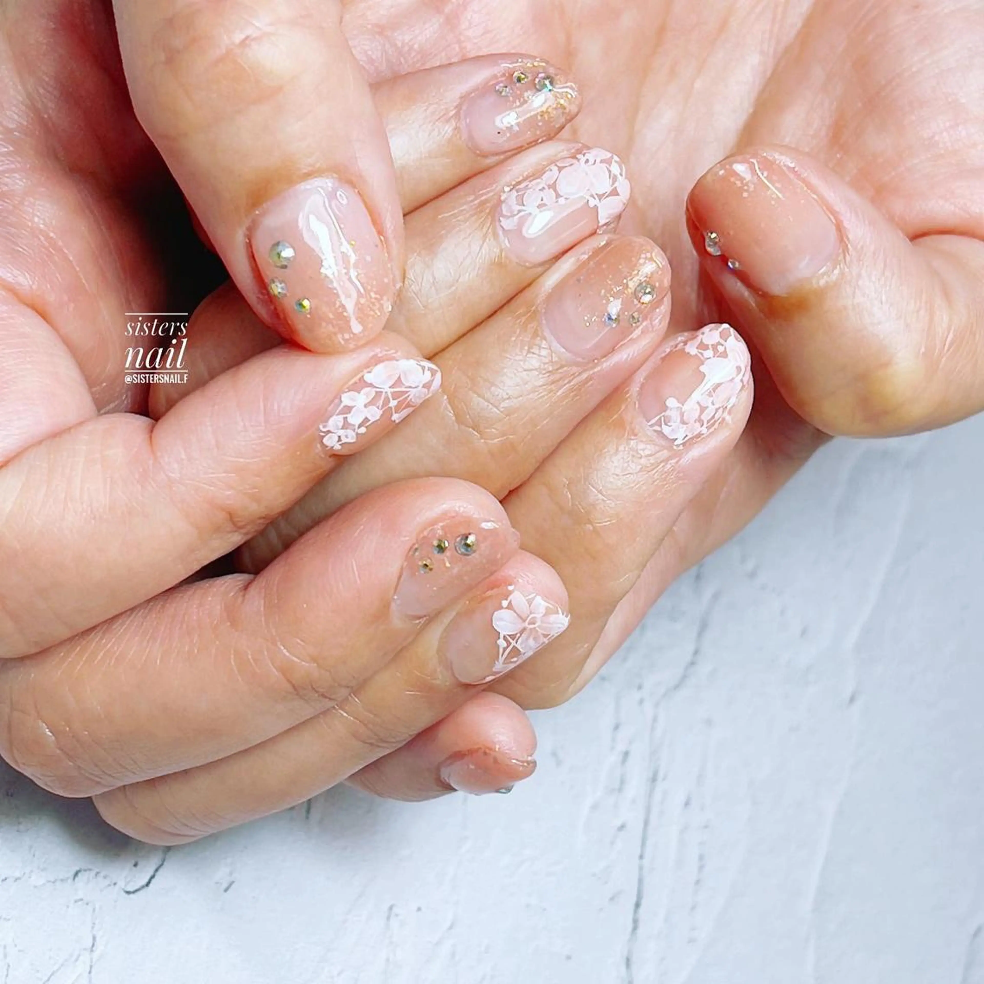 ネイル アートネイル 桜ネイル 入学式 フラワーネイル ジェルネイル sisters nail.fのネイルデザイン