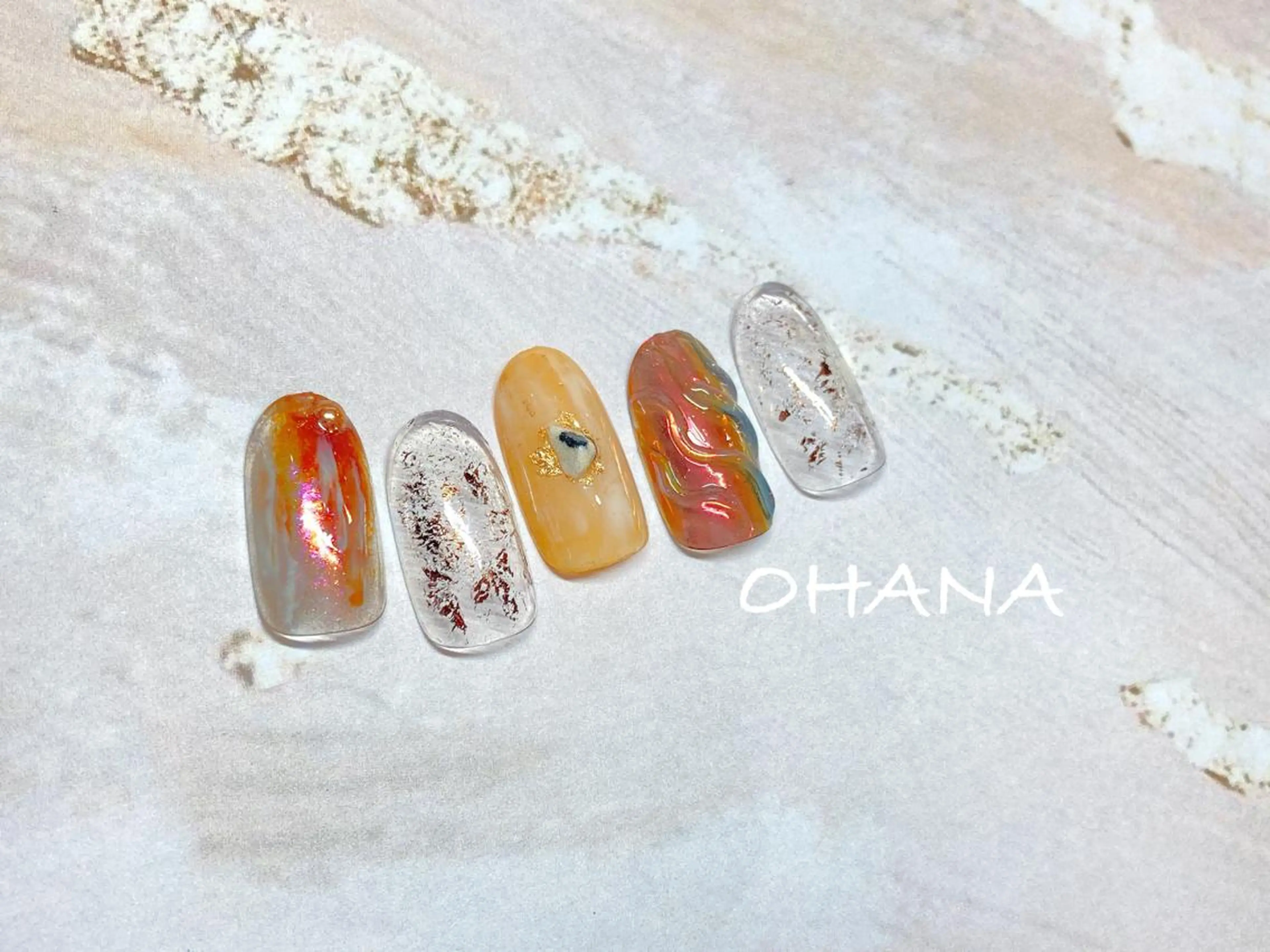 ネイル べっ甲ネイル フットネイル マグネットネイル ミラーネイル ニュアンスネイル nailroom OHANA🌴のネイルデザイン