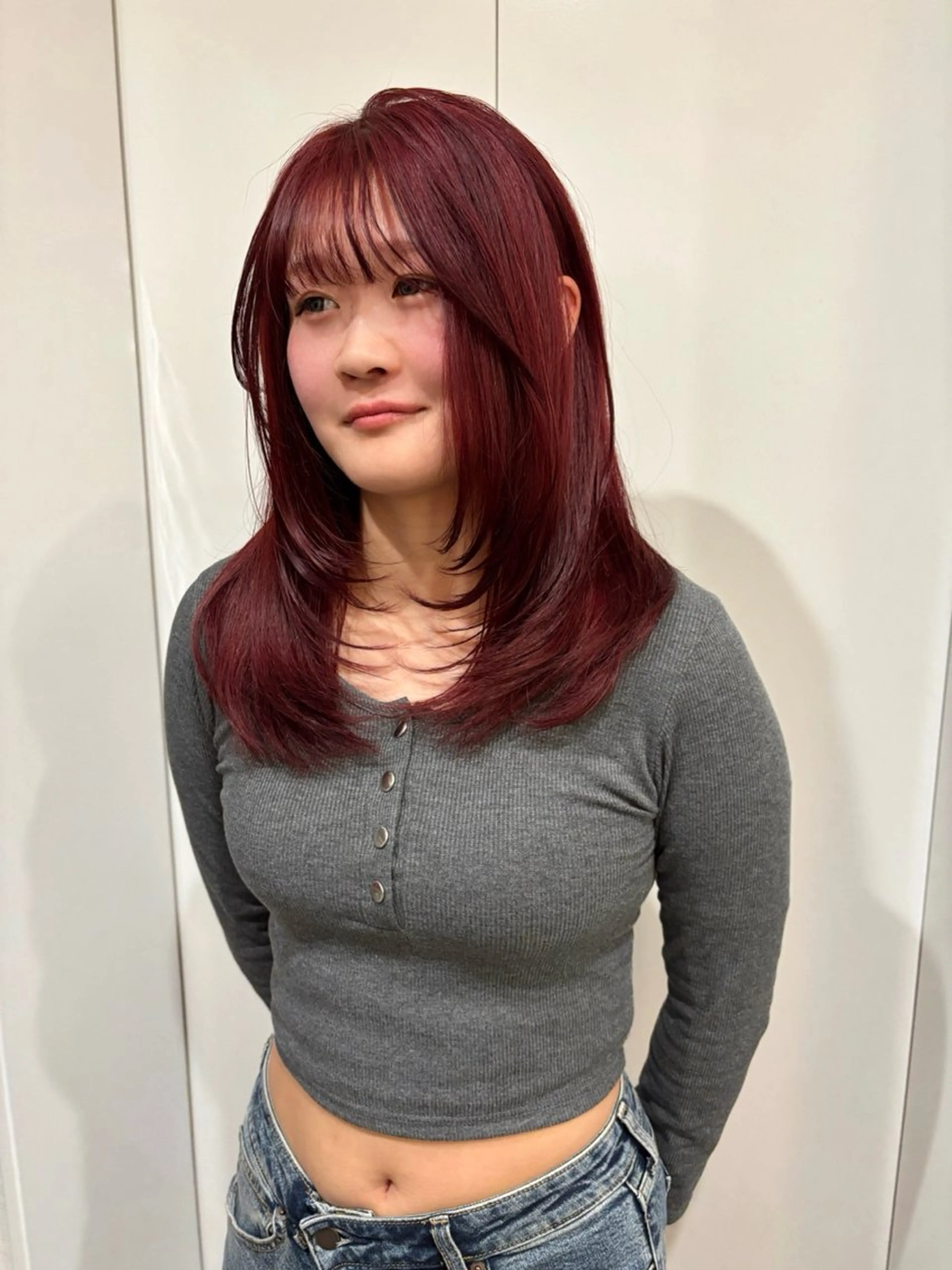 セミロング カラー カット ヘアカラー ハイトーン/ウルフ/ レイヤー/Asukaのヘアスタイル