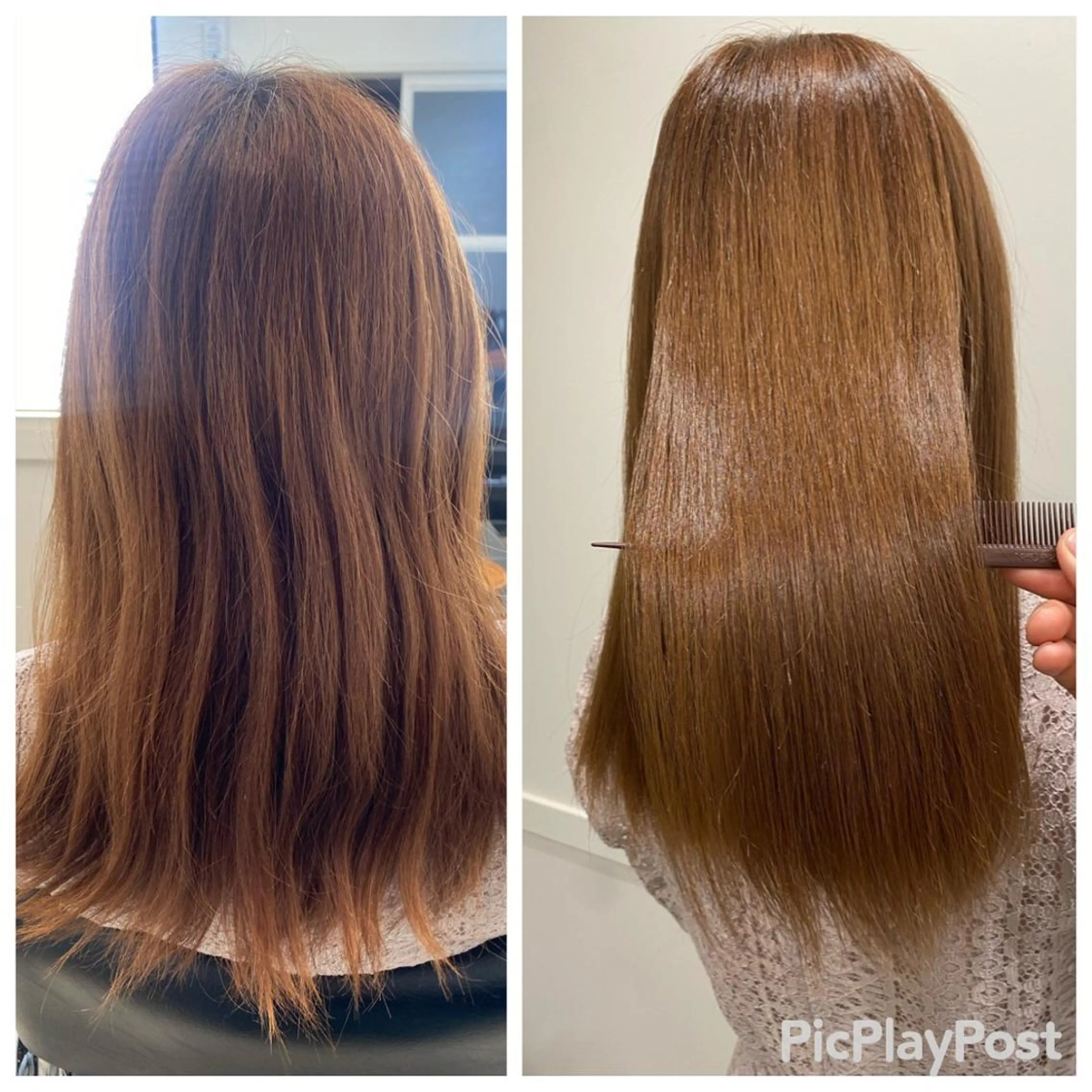 ミディアム 髪質改善 トリートメント 酸熱トリートメント ブリーチ縮毛矯正 /髪質改善/KEIのヘアスタイル