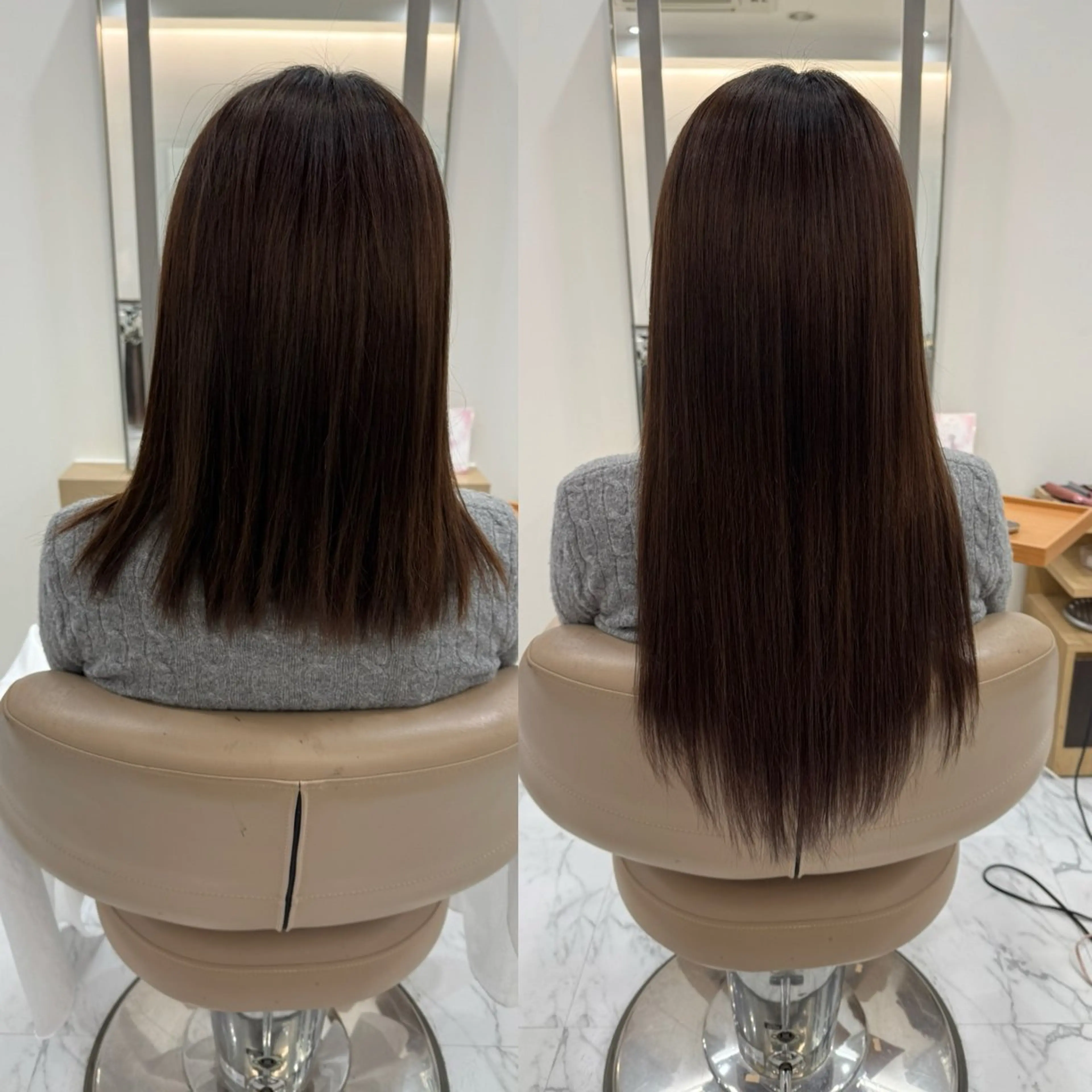 ロング シールエクステ エクステ 韓国風ヘア ロング 濱川響太レディース カットモデルのヘアスタイル