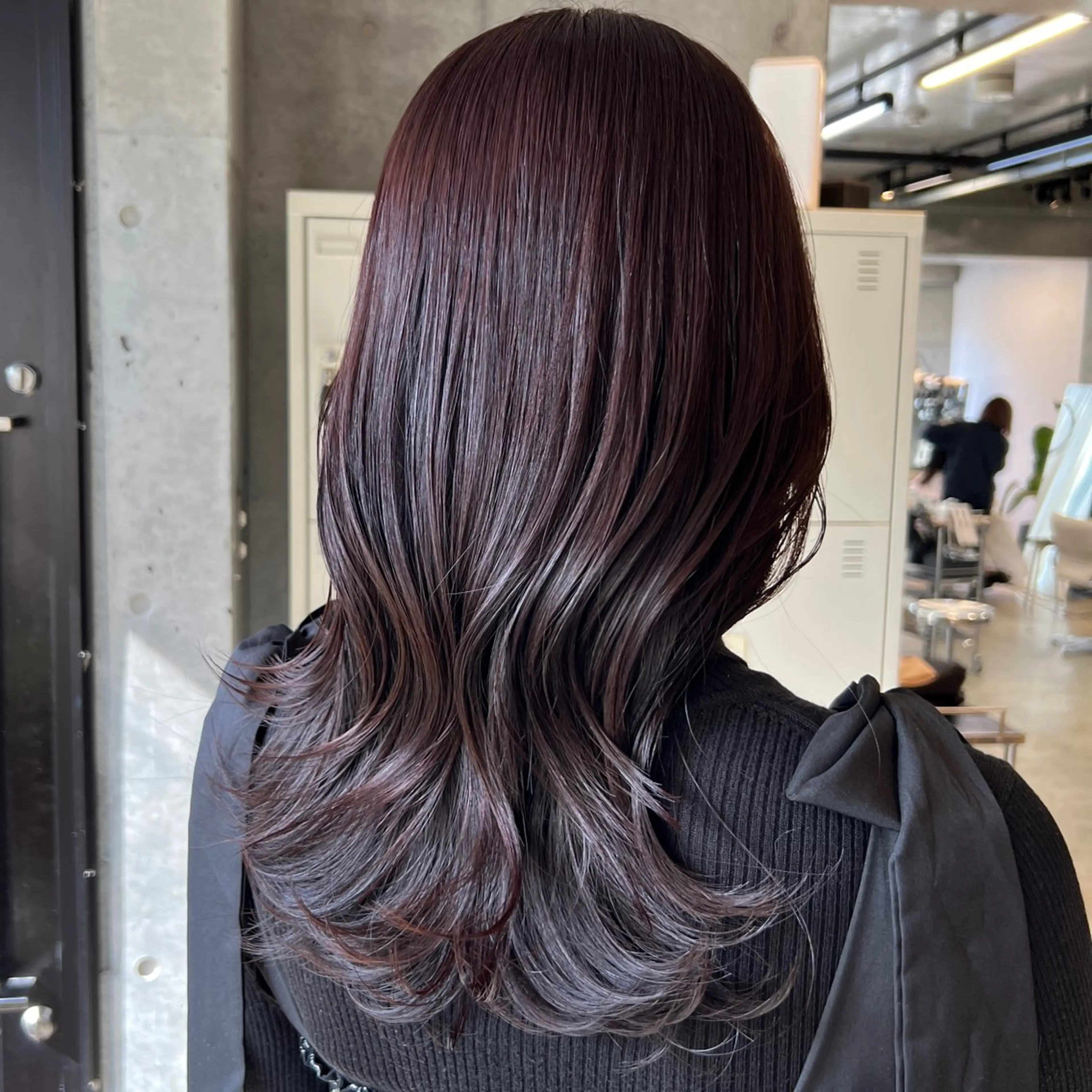 ロング カラー 透明感カラー オレンジ ヘアカラー トリートメント ムツキ/品のある 艶カラー/縮毛矯正のヘアスタイル