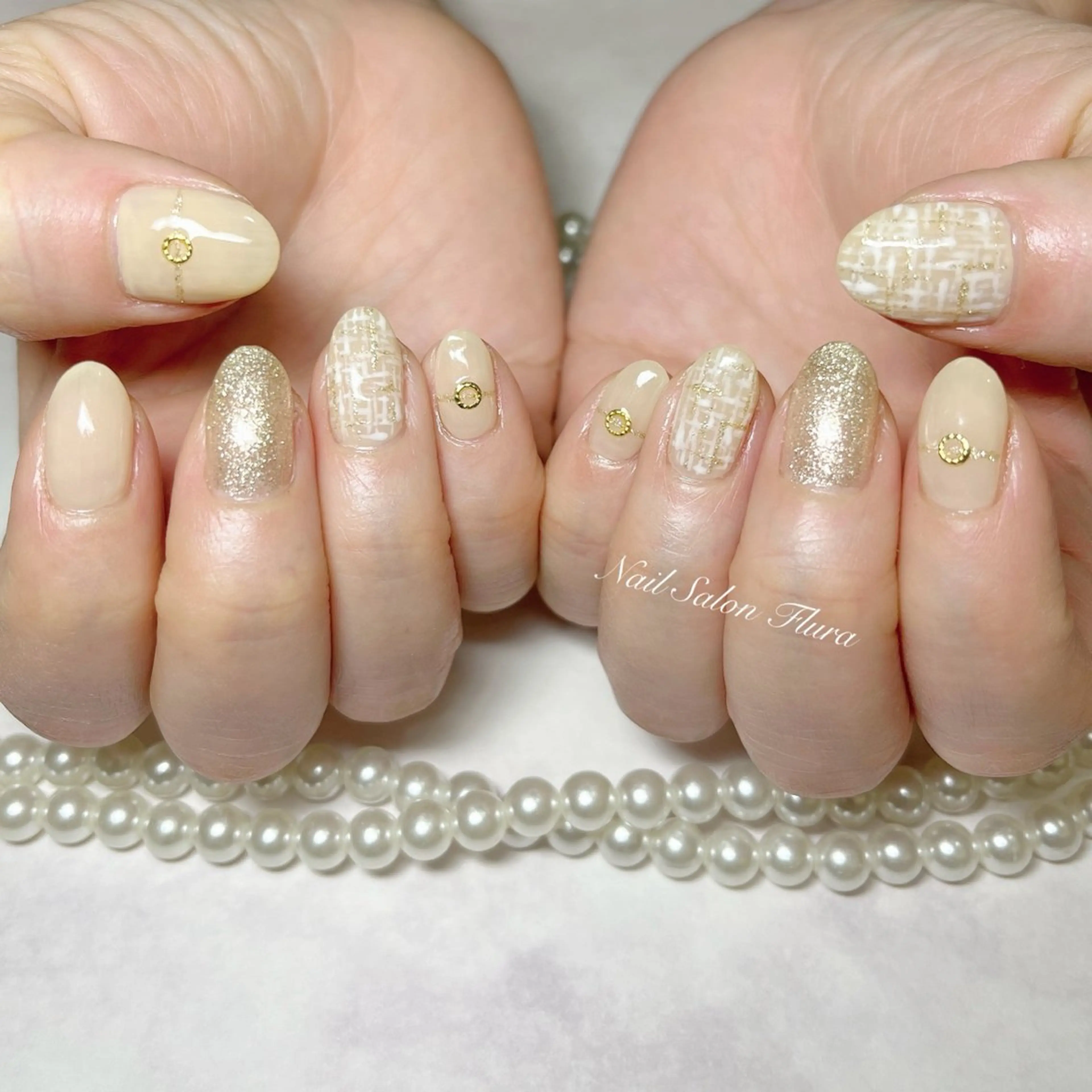 ネイル ツイードネイル ハンドネイル NAILSALON Flura所属・NailSalon Fluraのネイルデザイン