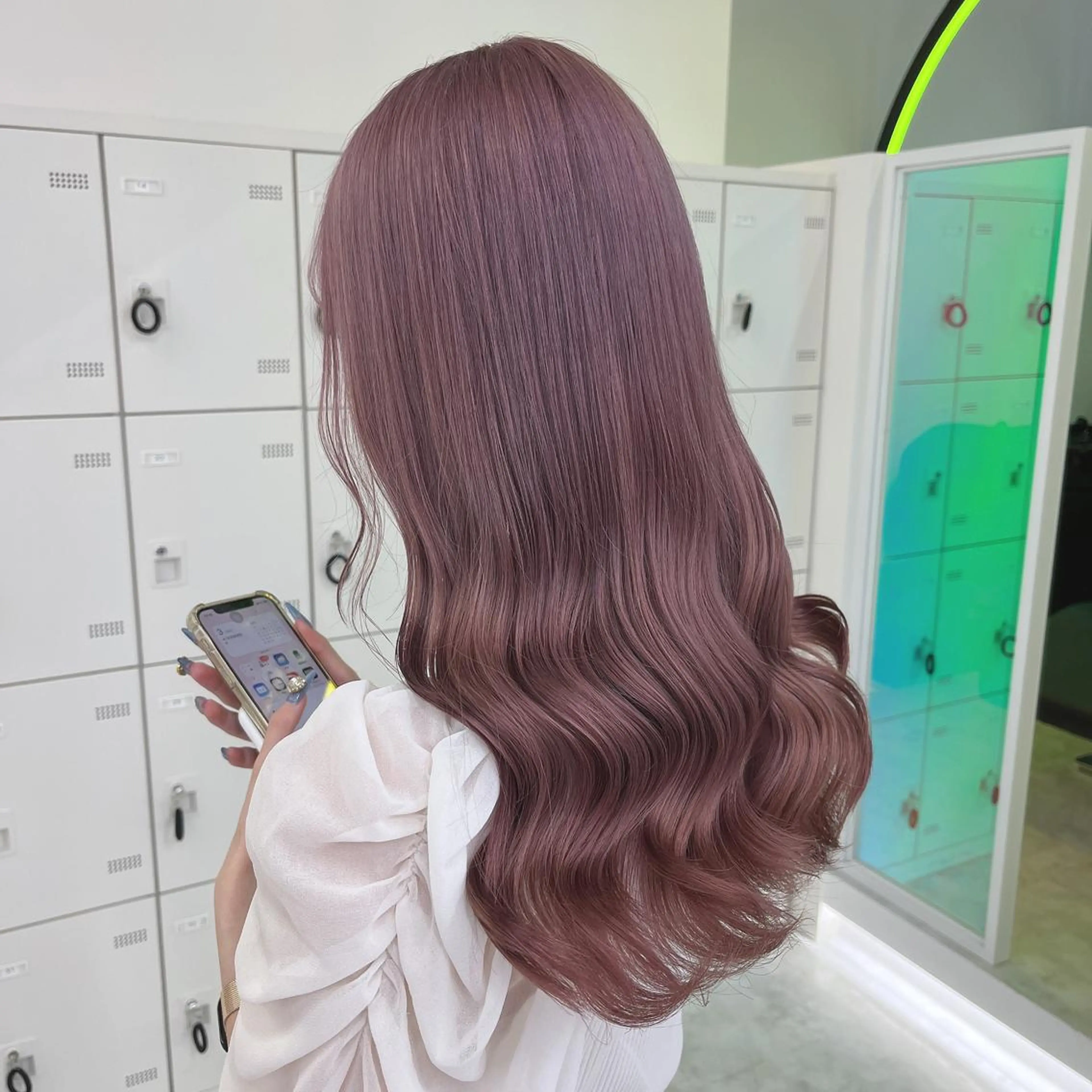 ロング カラー ブリーチ ヘアカラー トリートメント 💗韓国暖色ヘア NO.1💗🪽のヘアスタイル