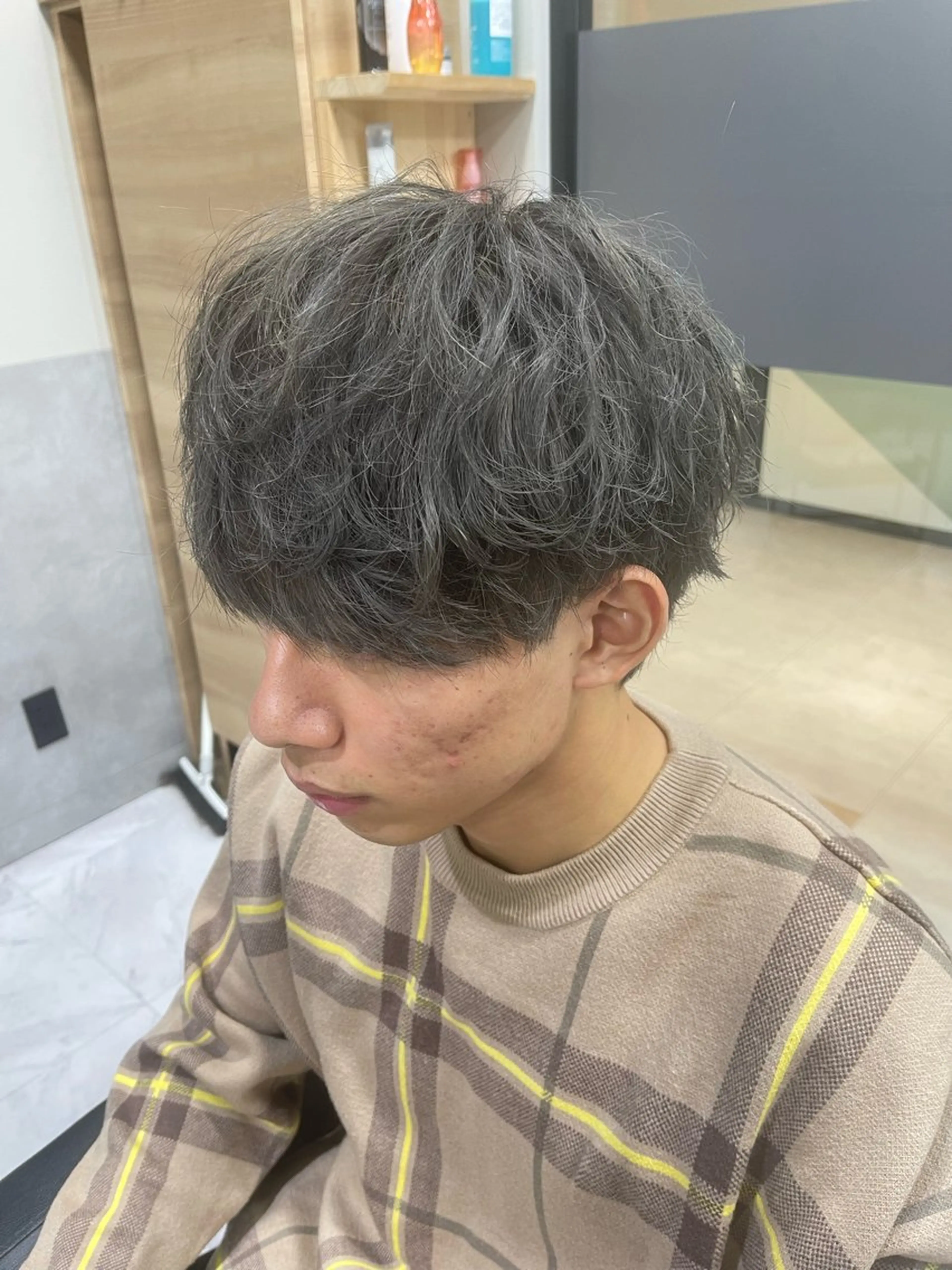 ショート カラー メンズ ダークグレー ヘアカラー トリートメント 🌻メンズカット 落合諒🌻のヘアスタイル