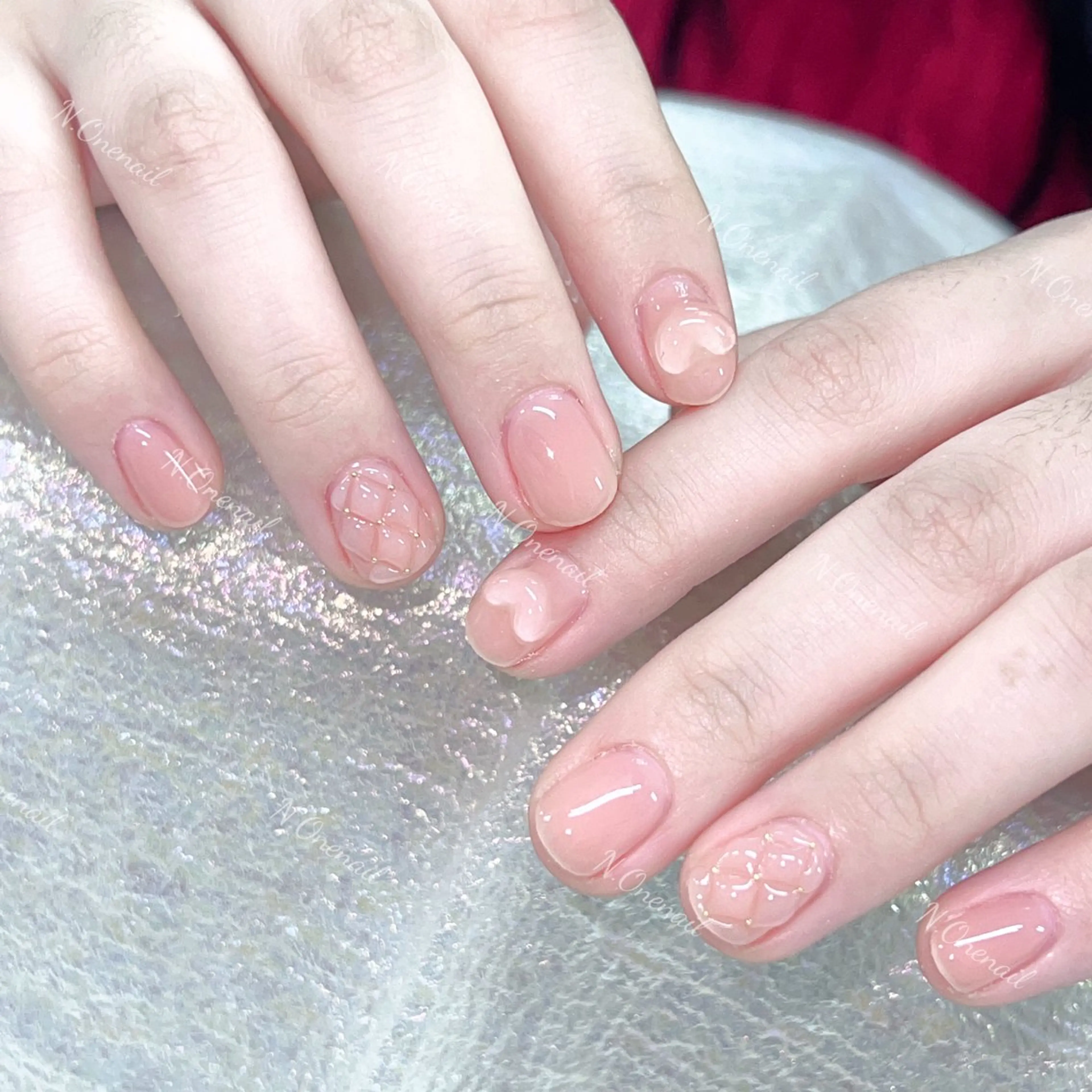 ネイル アートネイル グラデーション キラキラネイル ニュアンスネイル オフィスネイル 長いだし/スカルプ/ パラシェルN.oneのネイルデザイン