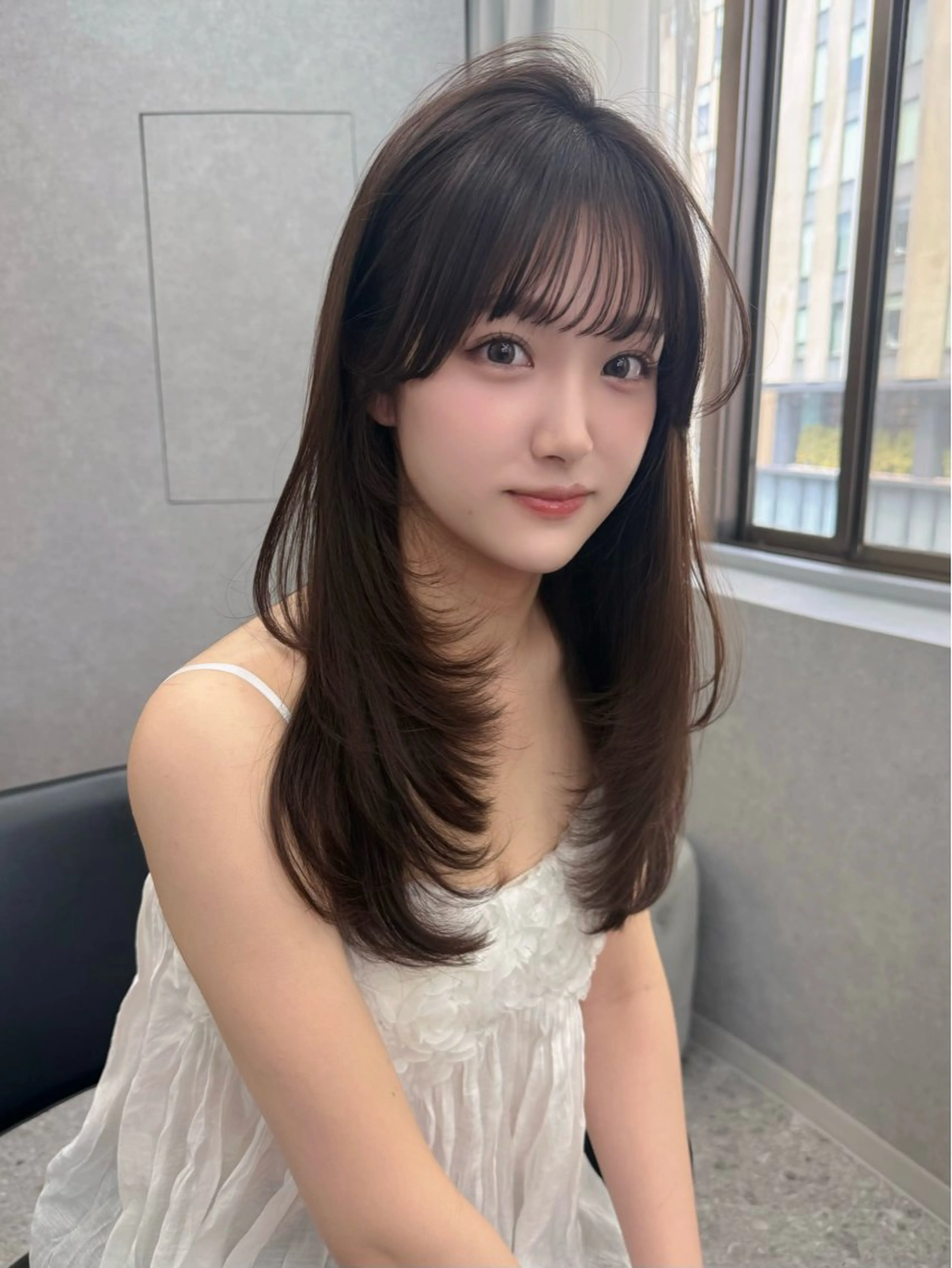 ロング カラー 韓国風ヘア レイヤーカット カット ヘアカラー トリートメント レイヤーカット /顔周り/和奏︎♪のヘアスタイル