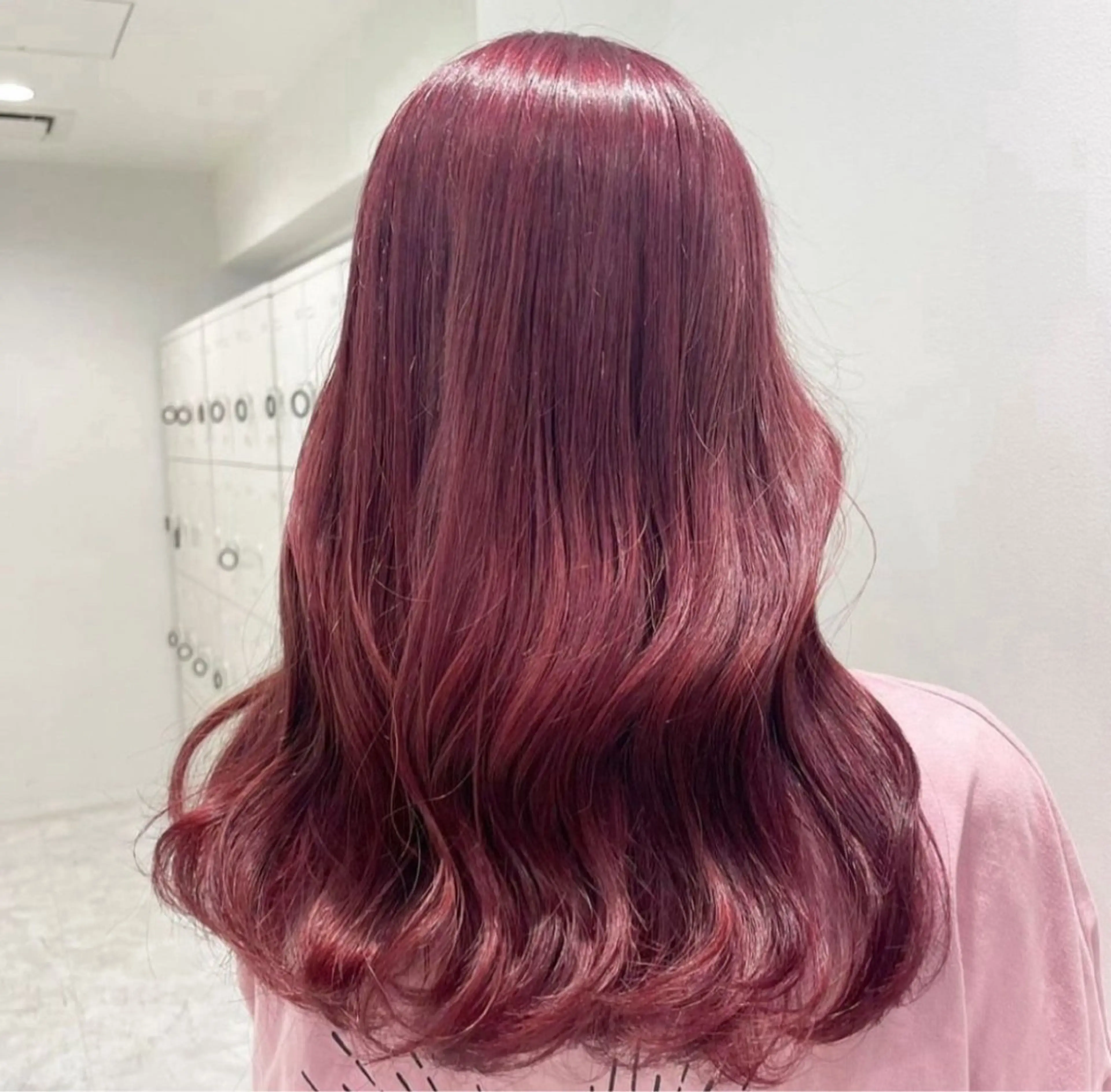 セミロング カラー ヘアアレンジ ピンクカラー ヘアカラー トリートメント ヘアセット 🎀Girly艶髪カ ラー🎀Harukaのヘアスタイル