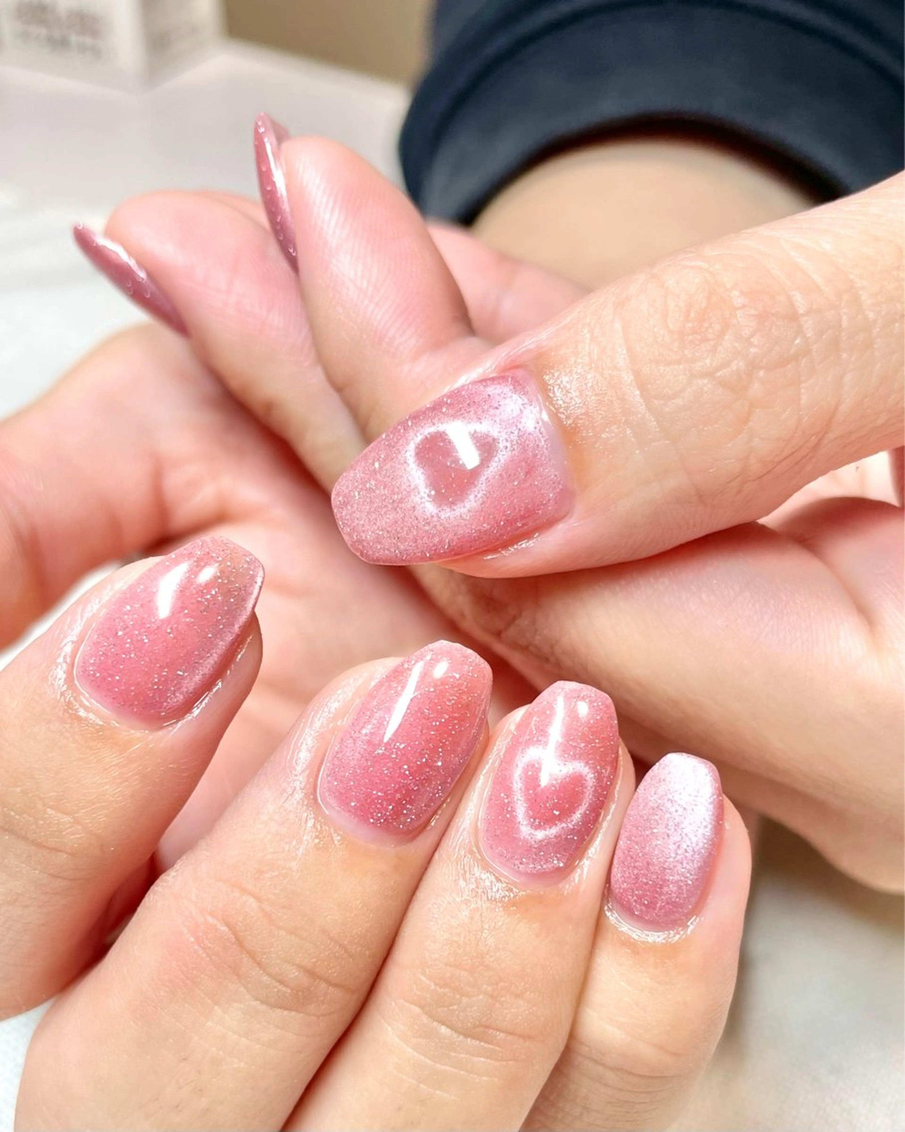 ネイル ハート マグネットネイル ハンドネイル nail salon Cottonのネイルデザイン