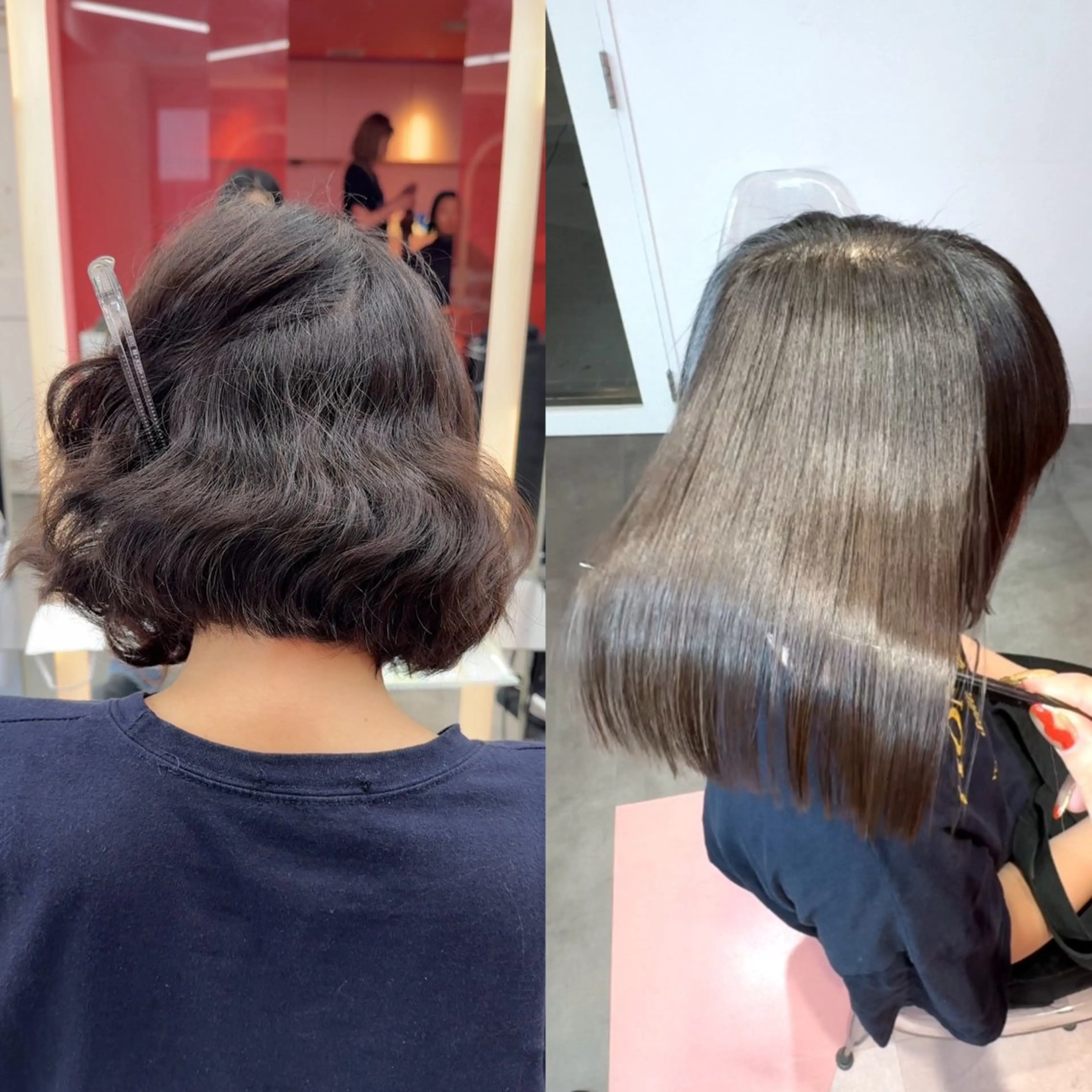 ショート カラー カット 縮毛矯正 トリートメント 莉乃/縮毛矯正/髪質 改善/艶カラーのヘアスタイル
